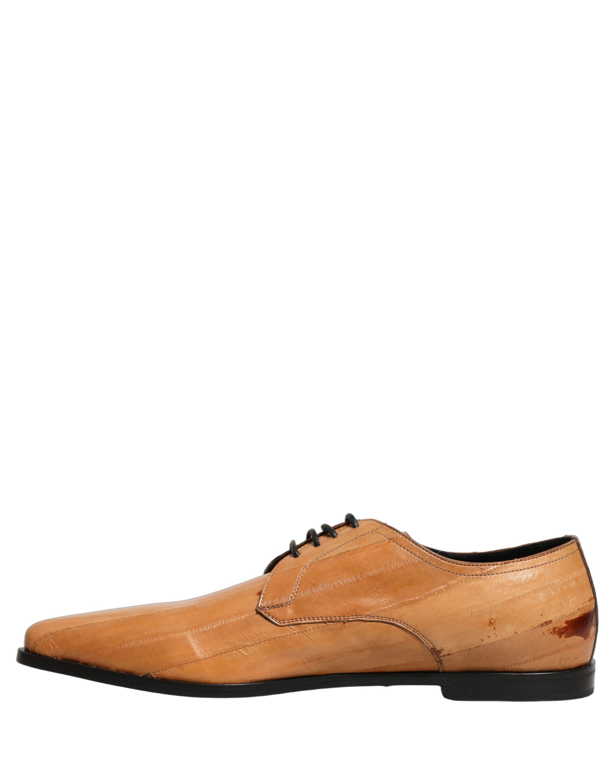 Dolce & Gabbana Brown Leather Lace Up Men Derby Dress Shoes - Image 7