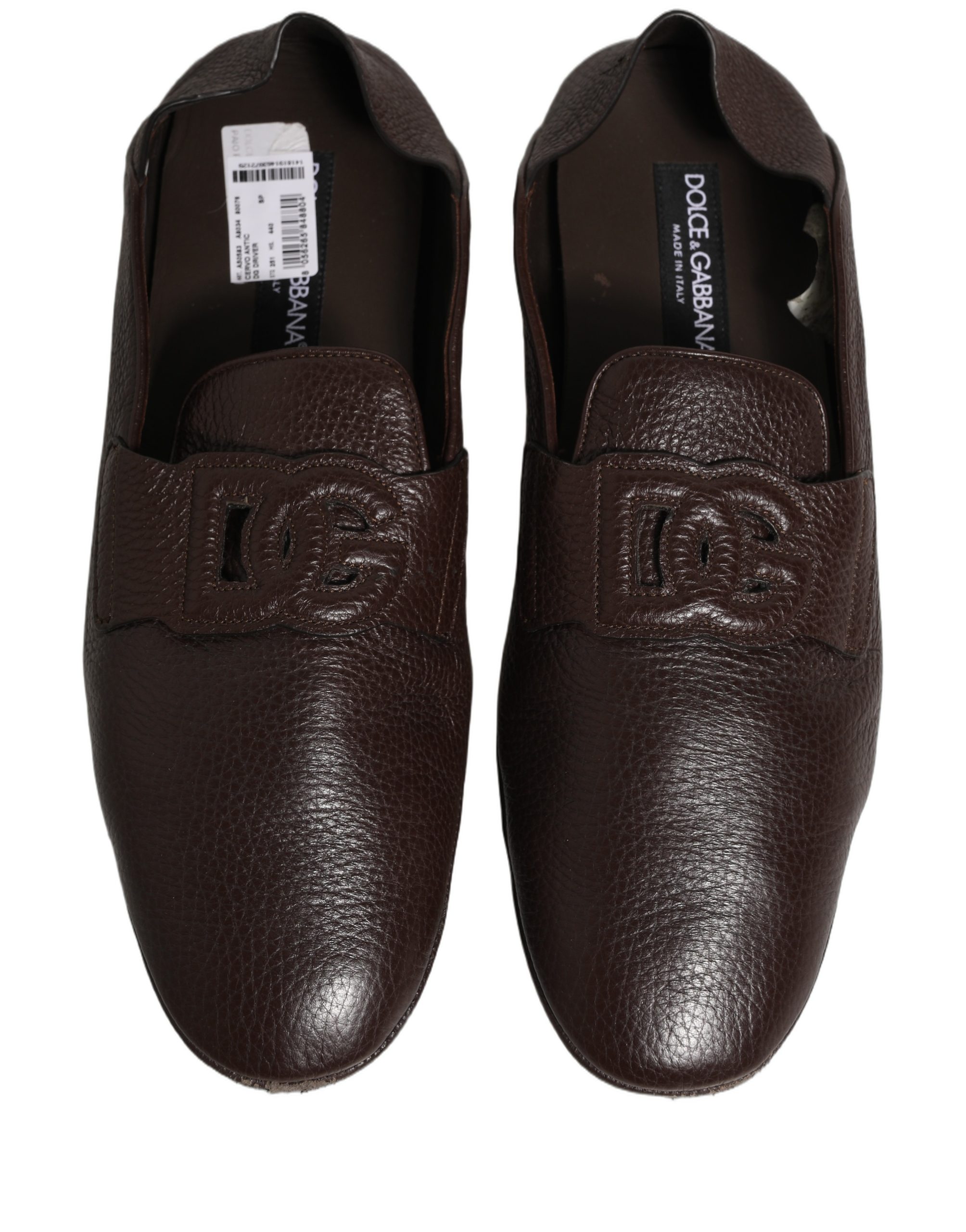 Dolce & Gabbana Brown Deerskin Leather Driver Loafers Shoes - Image 4