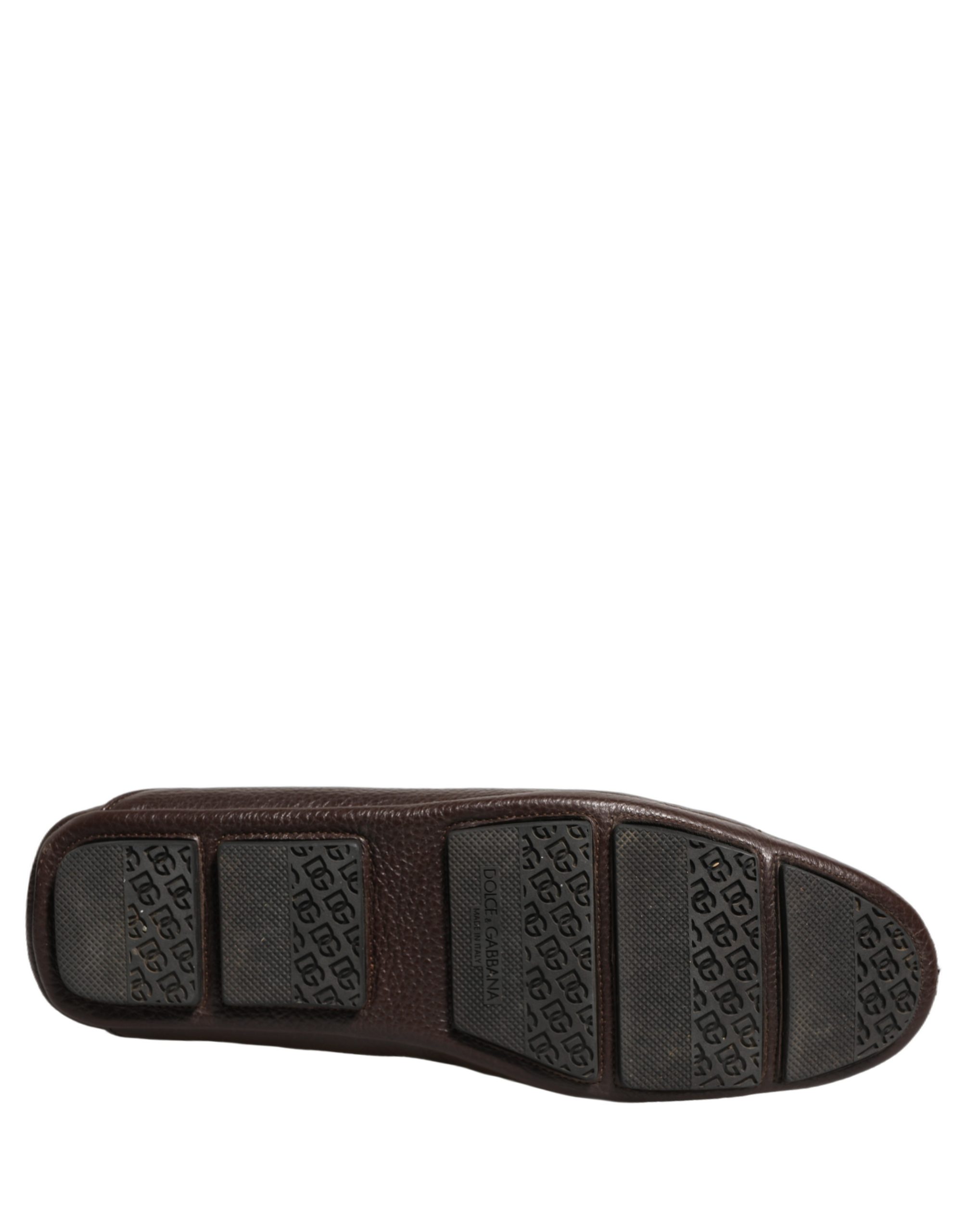 Dolce & Gabbana Brown Deerskin Leather Driver Loafers Shoes - Image 8
