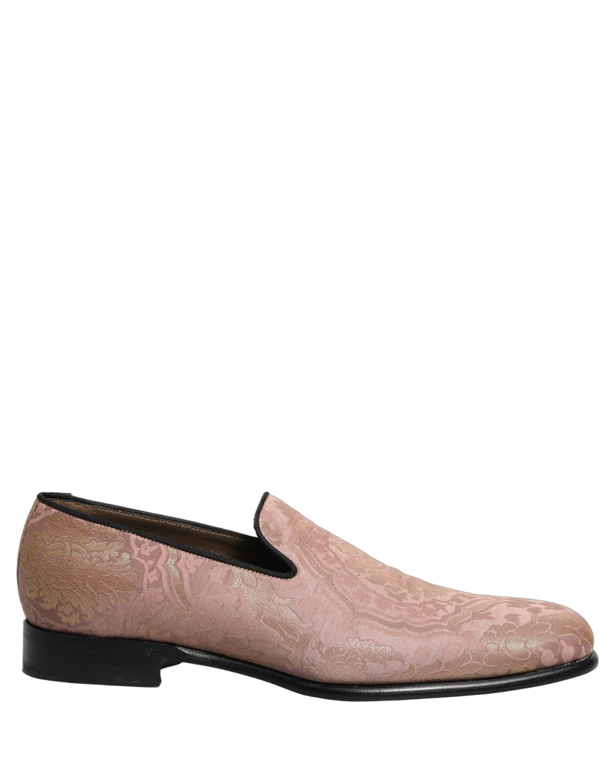 Dolce & Gabbana Pink Brocade Men Slip On Dress Loafers Shoes - Image 2