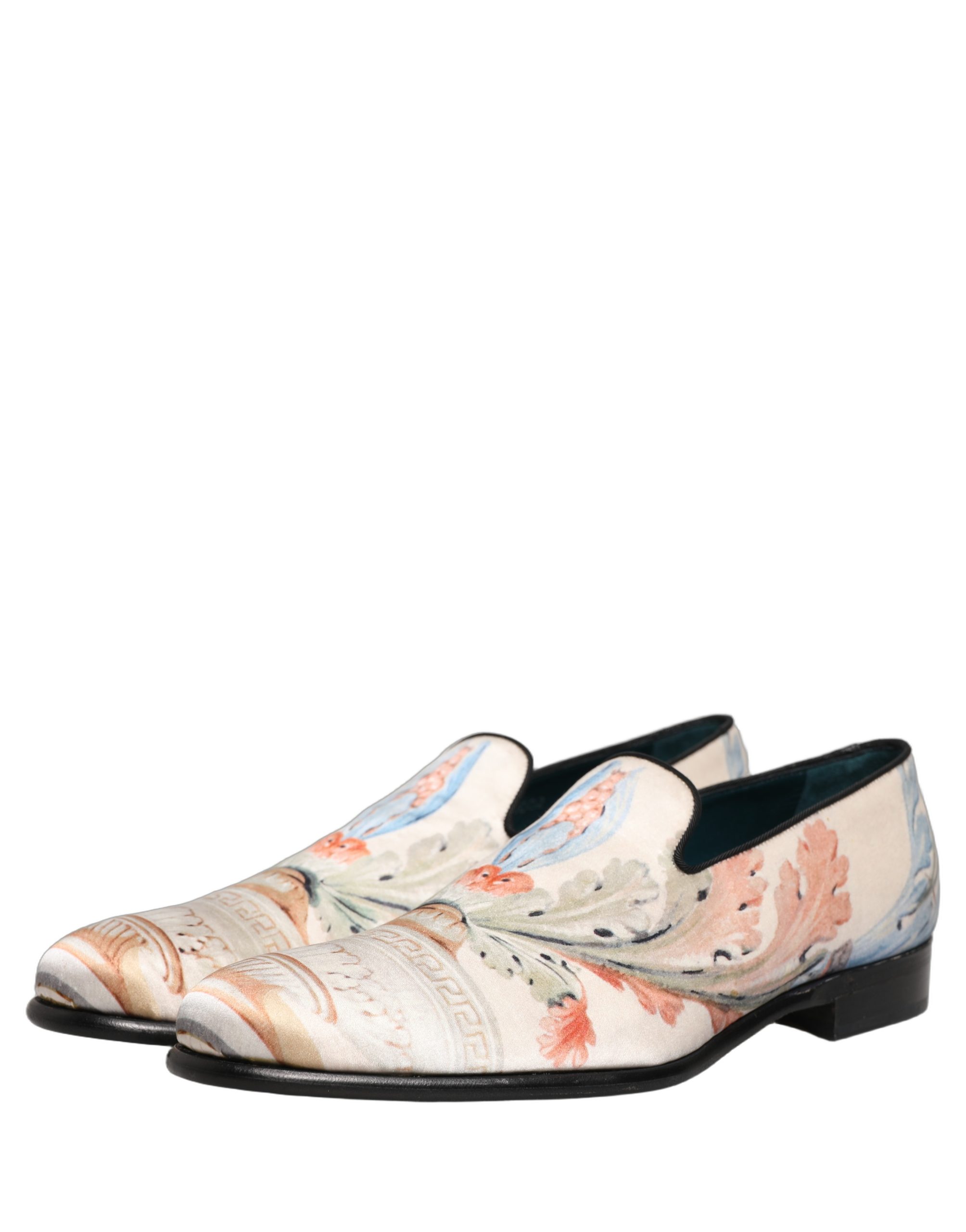 Dolce & Gabbana White Floral Vase Slip On Dress Loafers Shoes - Image 5