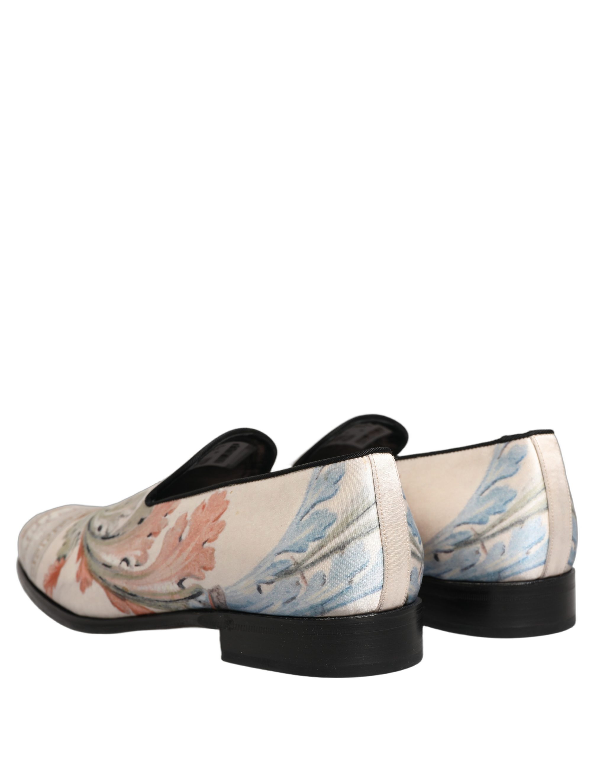 Dolce & Gabbana White Floral Vase Slip On Dress Loafers Shoes - Image 6