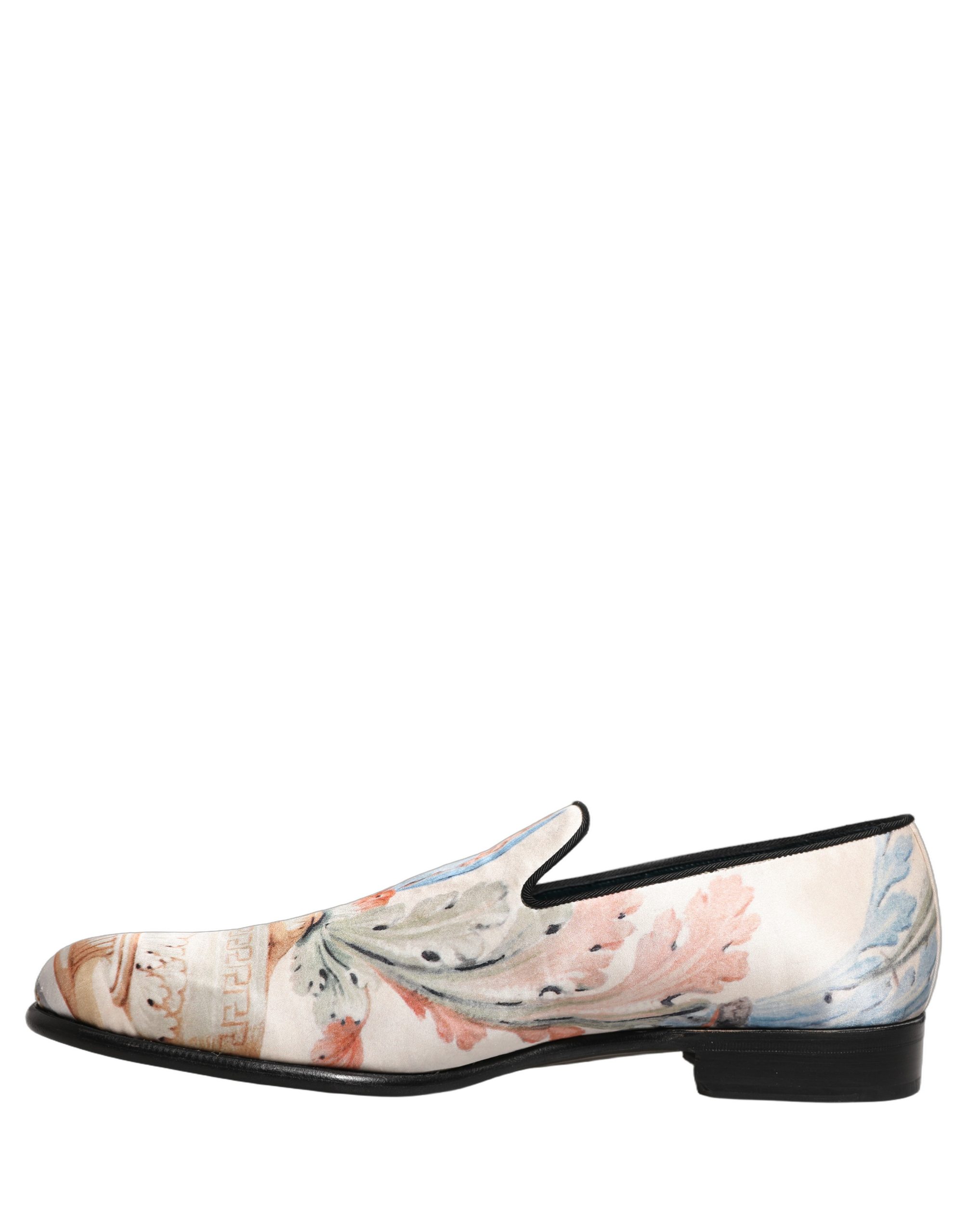 Dolce & Gabbana White Floral Vase Slip On Dress Loafers Shoes - Image 7