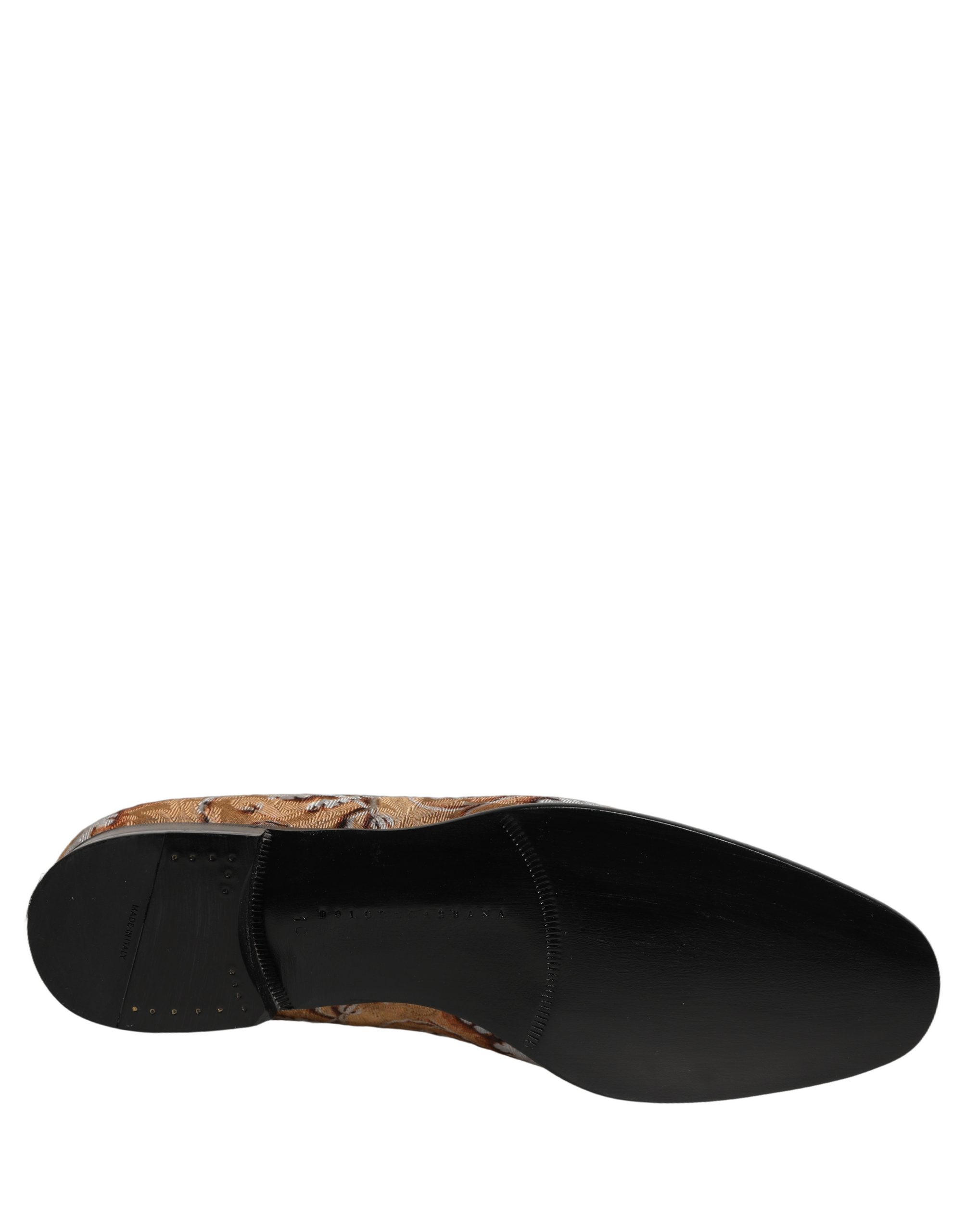 Dolce & Gabbana Gold Brocade Baroque Men Loafers Shoes - Image 8