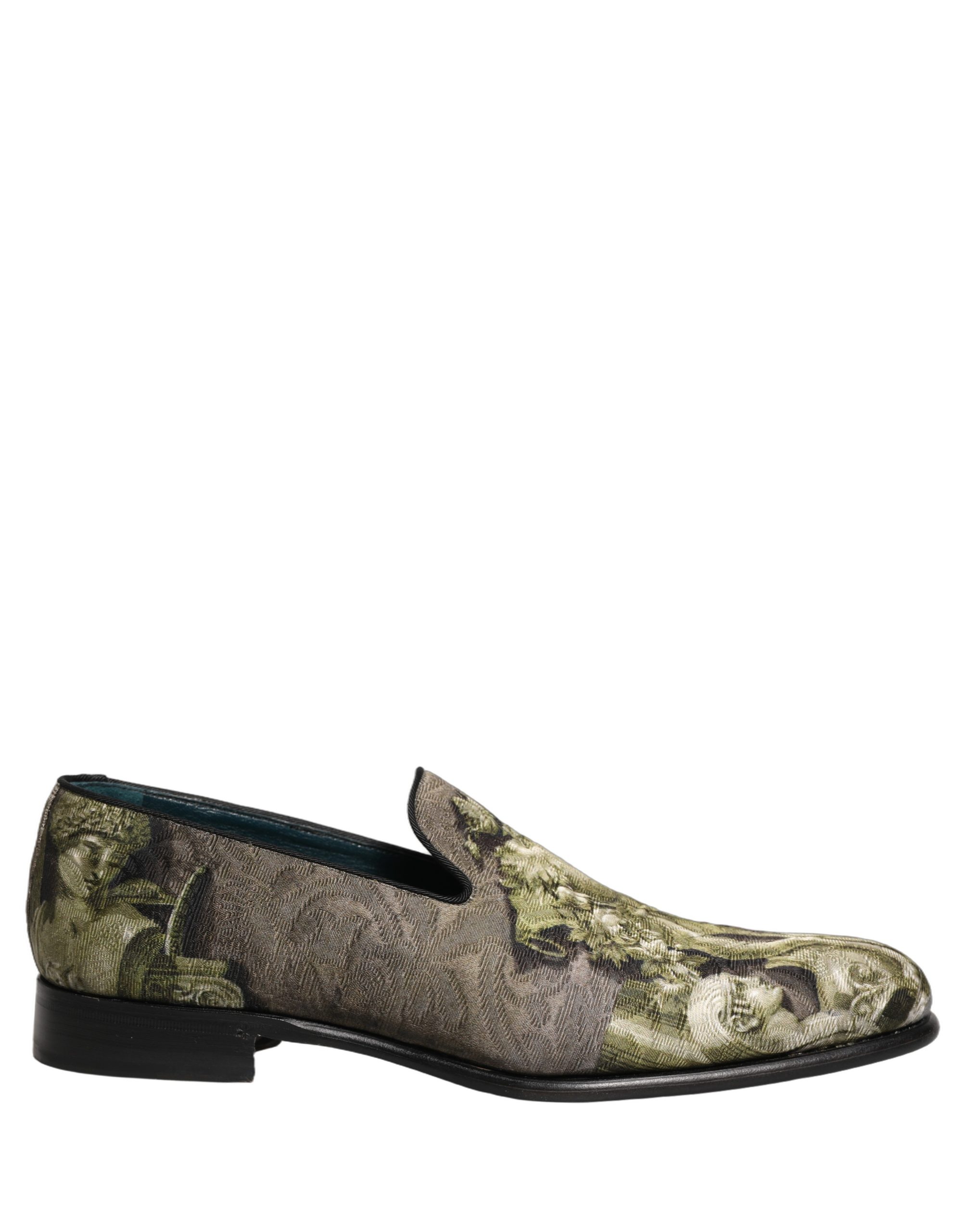 Dolce & Gabbana Brown Baroque Print Slip On Loafers Shoes - Image 2