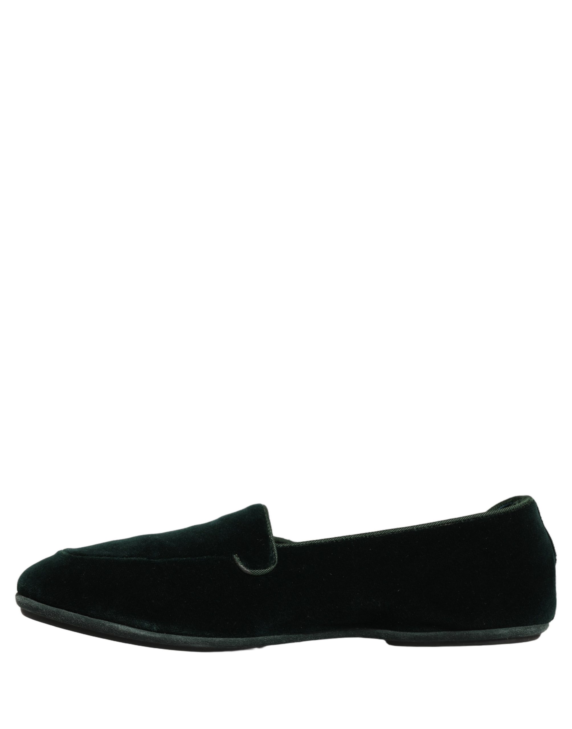 Dolce & Gabbana Green Velvet Slip On Men Flats Loafers Shoes - Image 7