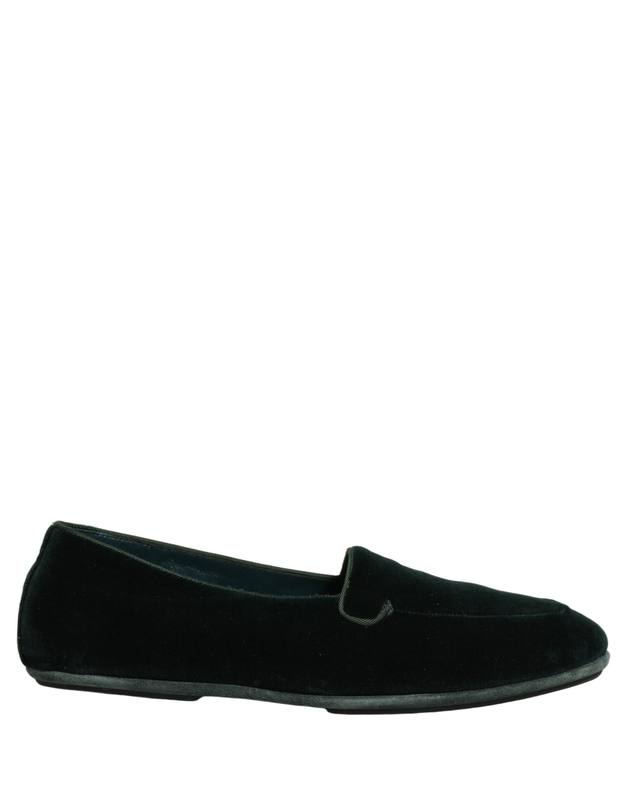 Dolce & Gabbana Green Velvet Slip On Men Flats Loafers Shoes - Image 2