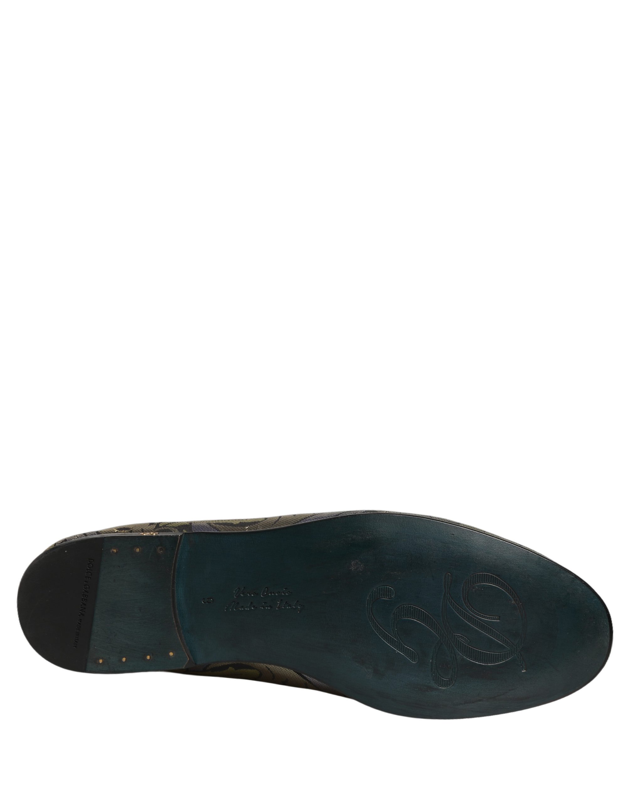 Dolce & Gabbana Multicolor Floral Jacquard Men Loafers Shoes - Image 8