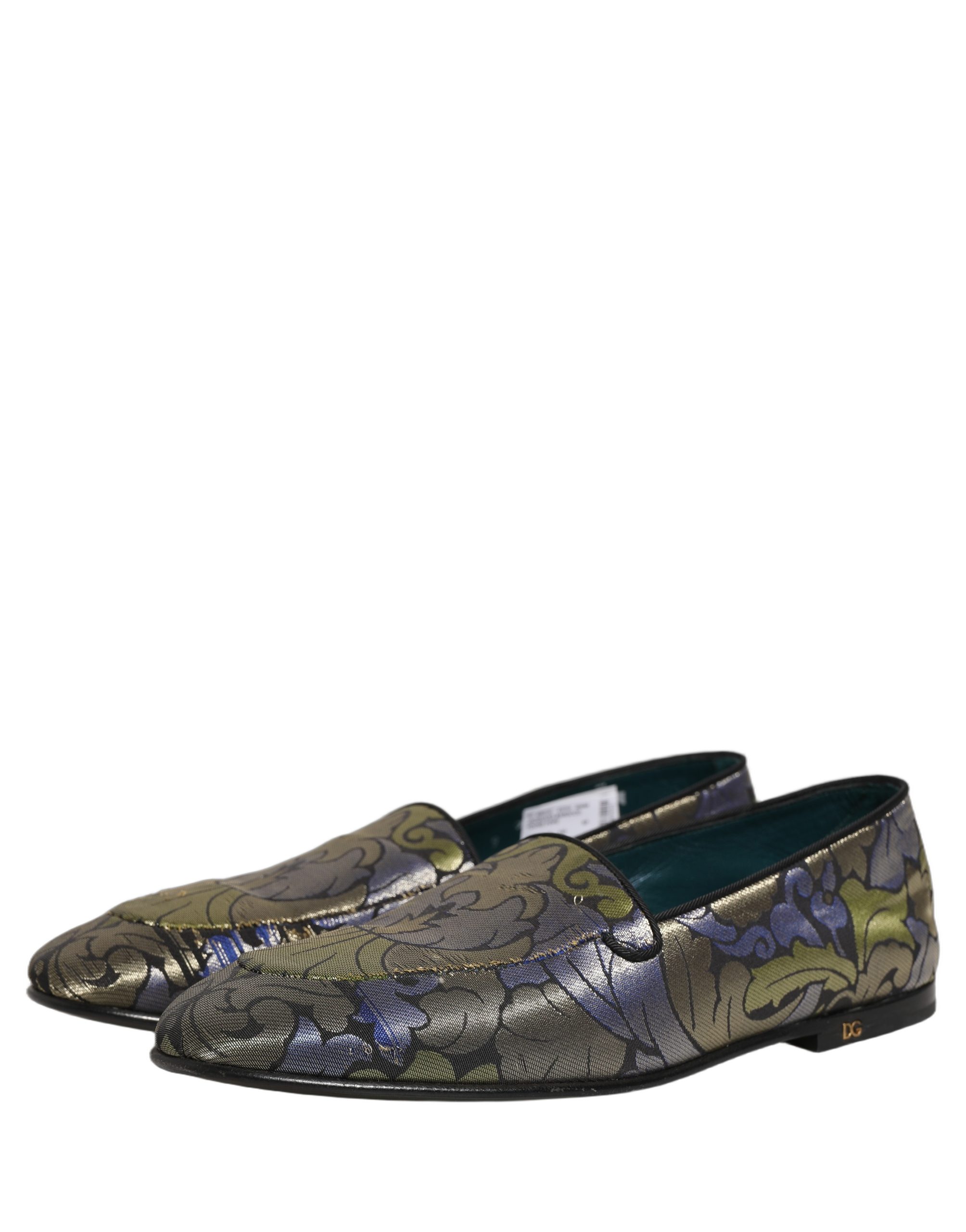 Dolce & Gabbana Multicolor Floral Jacquard Men Loafers Shoes - Image 5