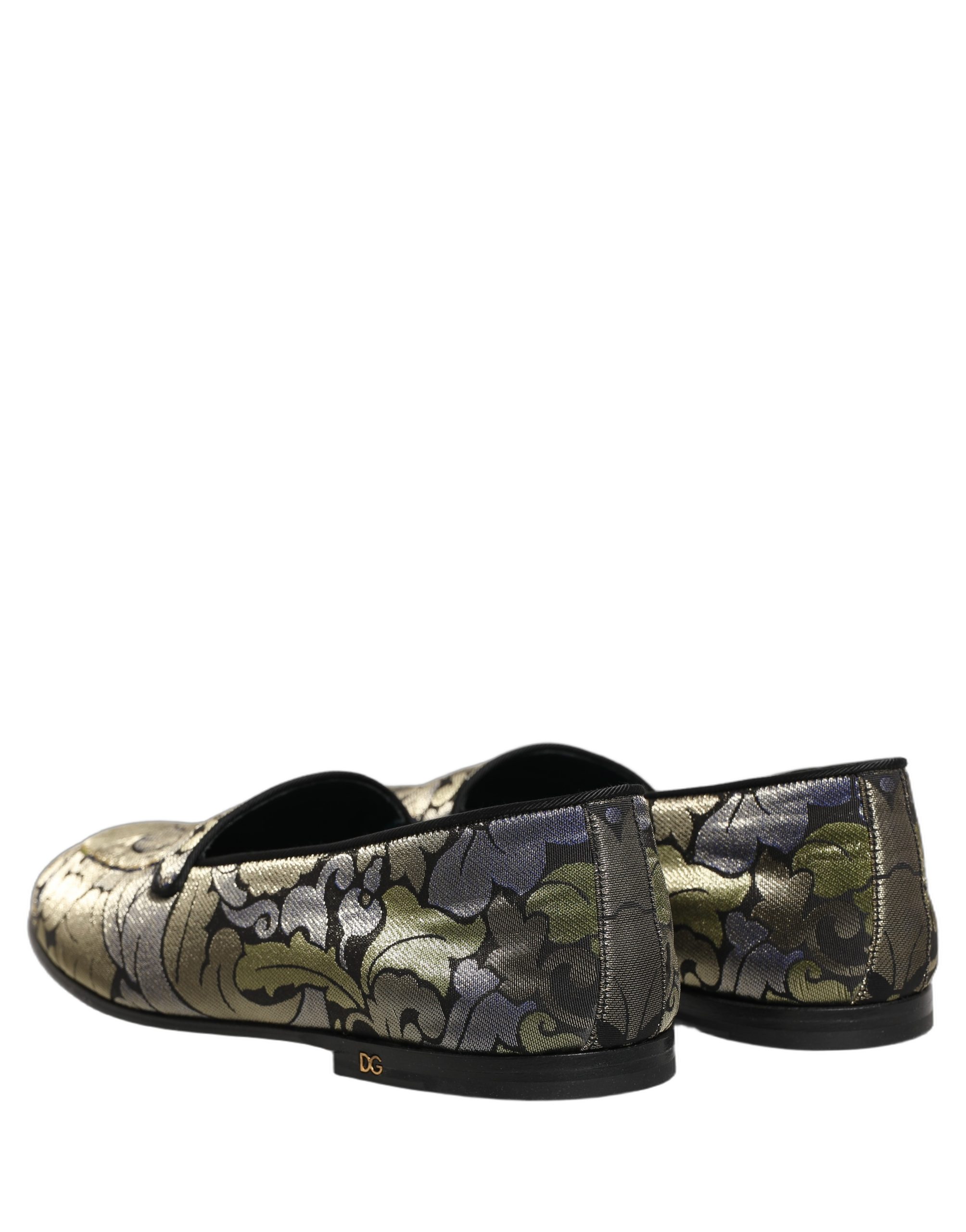 Dolce & Gabbana Multicolor Floral Jacquard Men Loafers Shoes - Image 6
