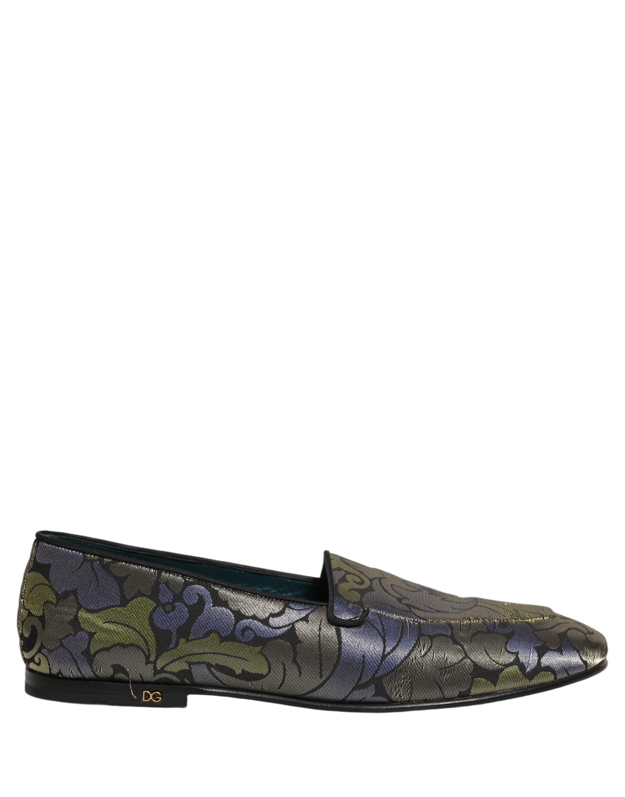 Dolce & Gabbana Multicolor Floral Jacquard Men Loafers Shoes - Image 2