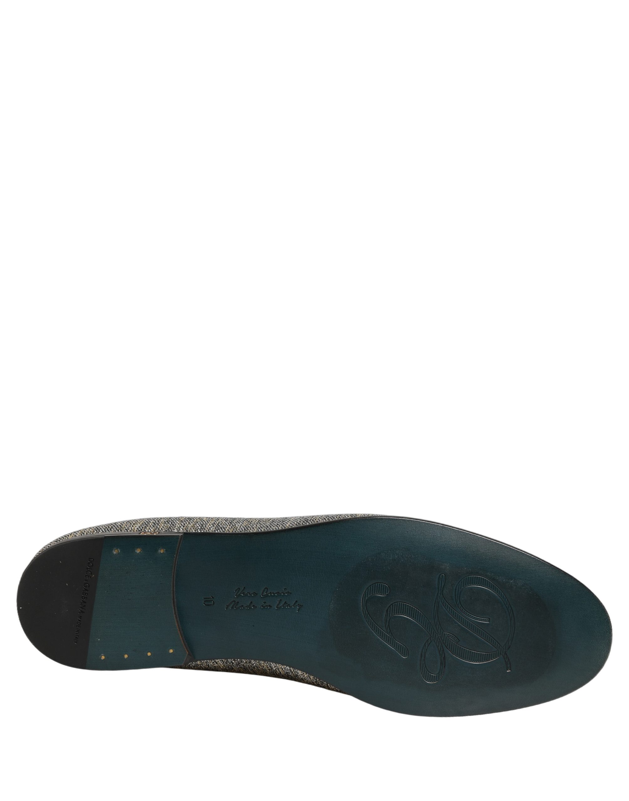 Dolce & Gabbana Gray Lurex Glitter Men Dress Loafers Shoes - Image 8