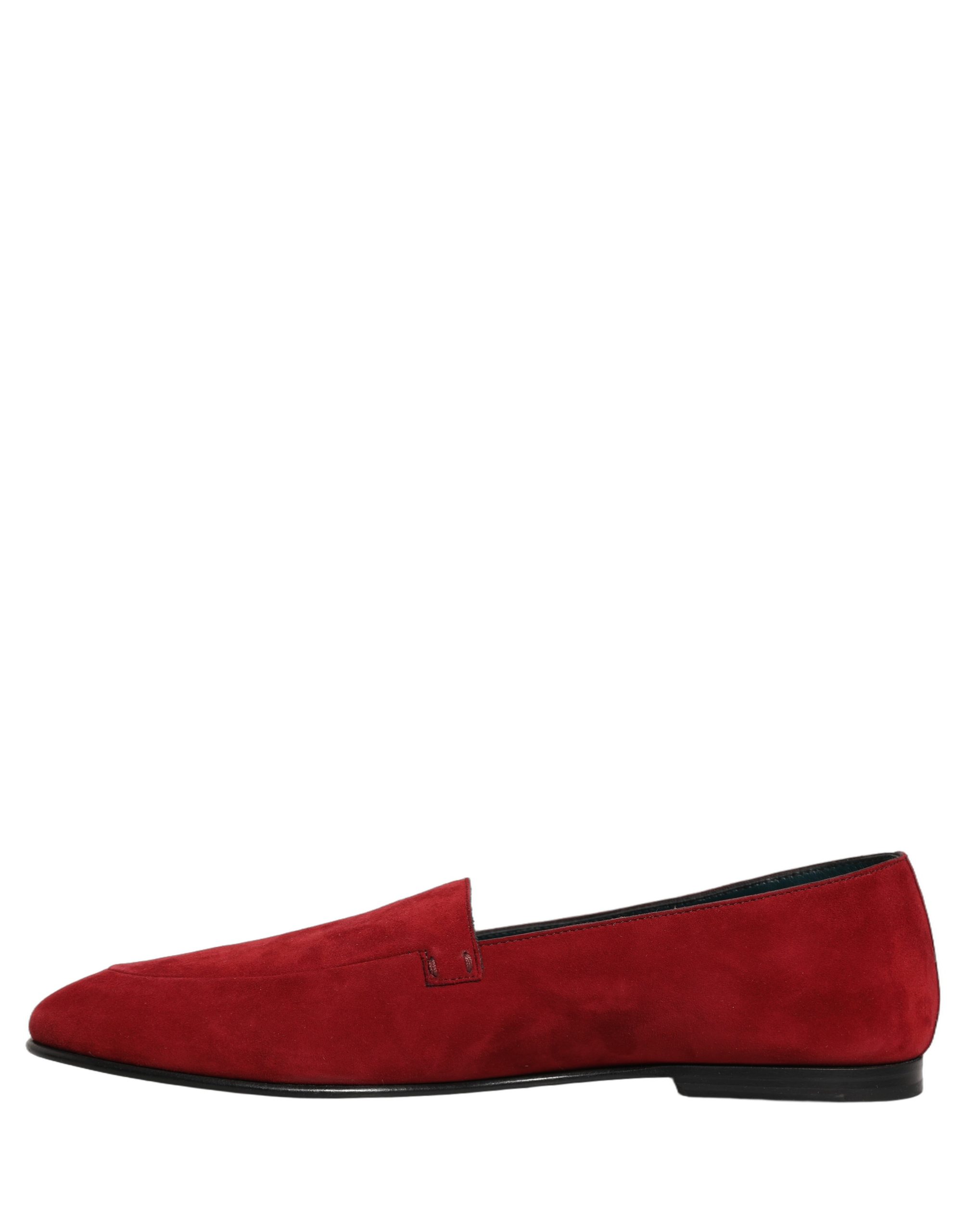 Dolce & Gabbana Red Suede Logo Slip On Flats Loafers Shoes - Image 4