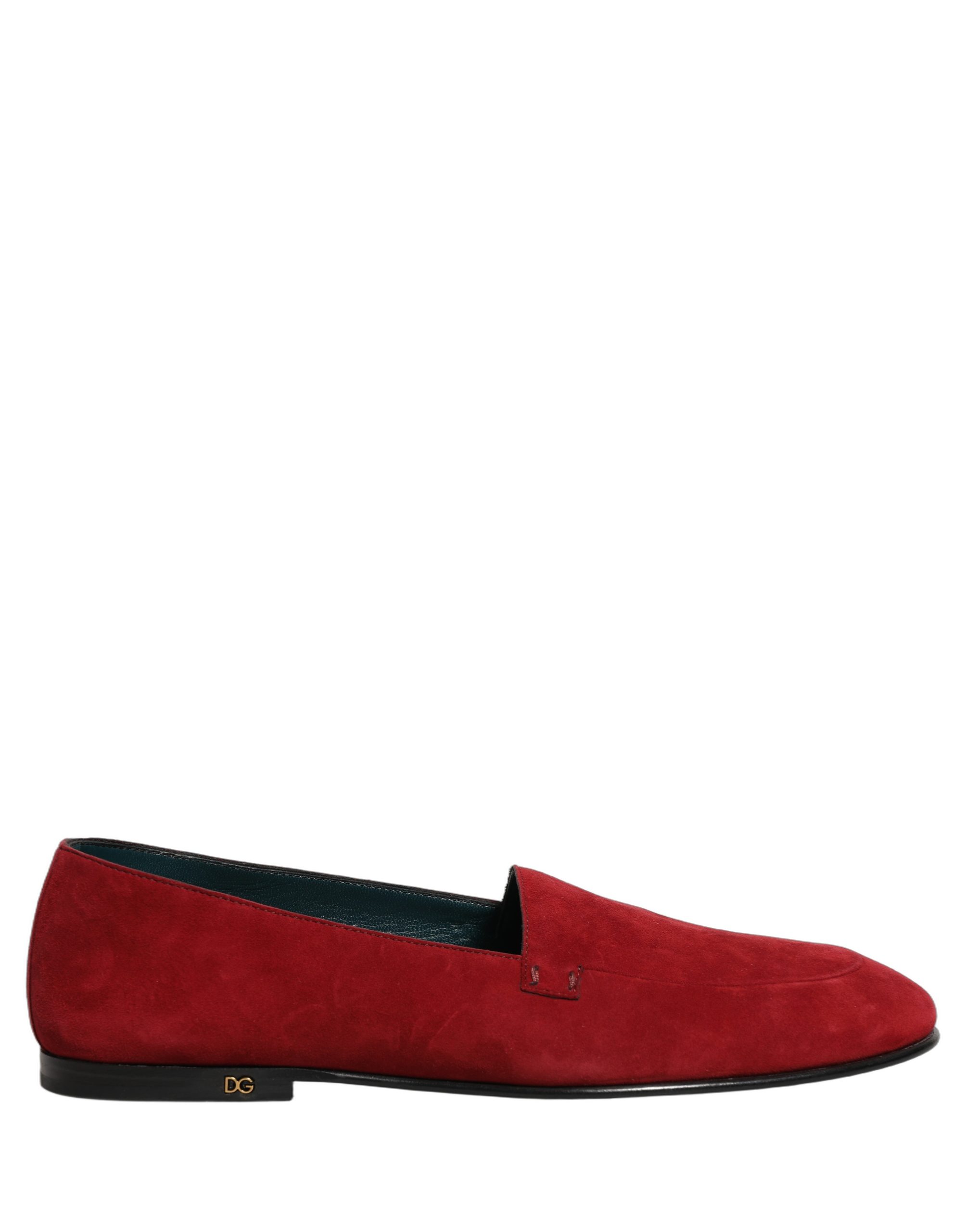 Dolce & Gabbana Red Suede Logo Slip On Flats Loafers Shoes - Image 2