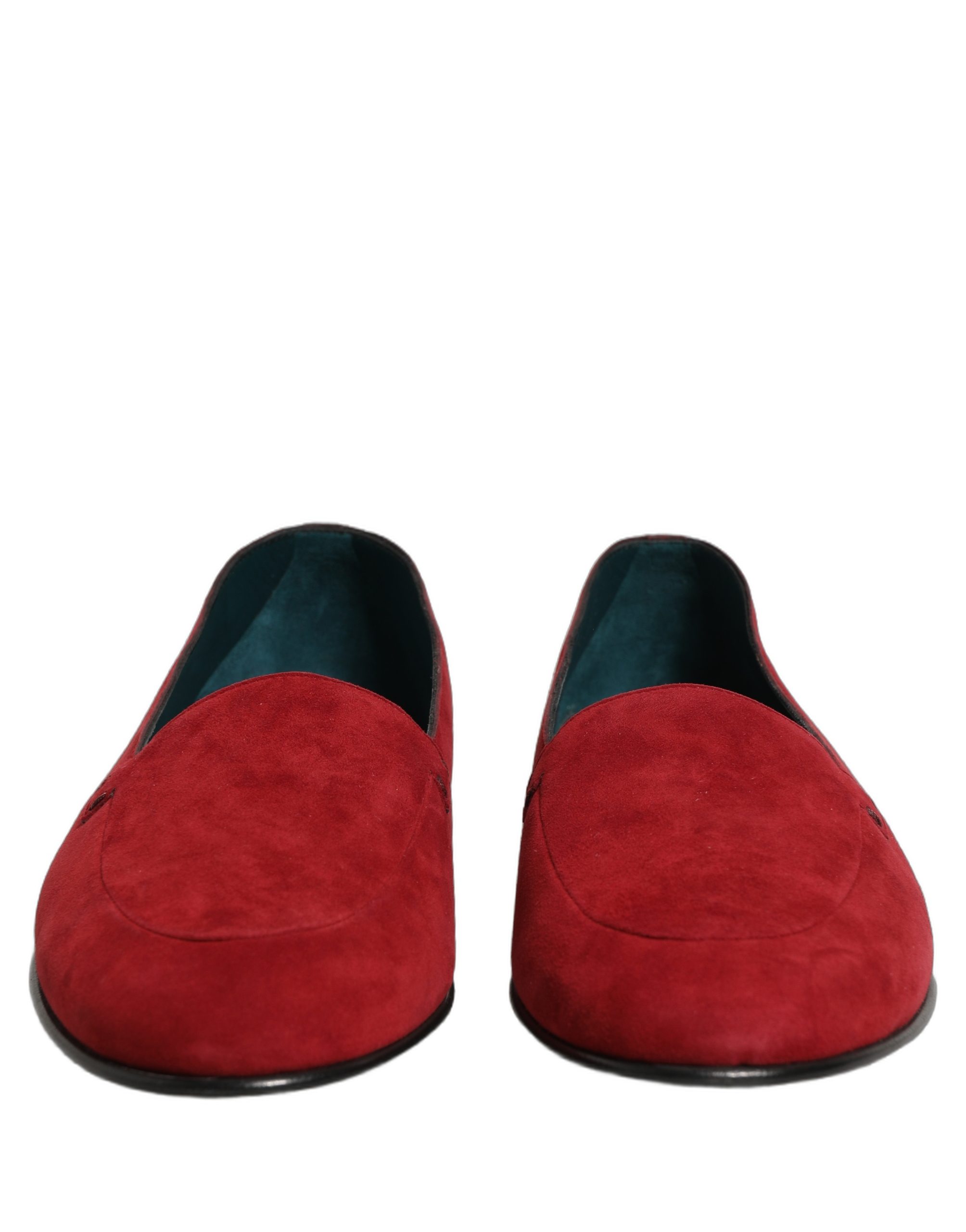Dolce & Gabbana Red Suede Logo Slip On Flats Loafers Shoes - Image 5