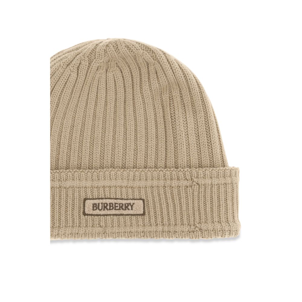 Burberry Beige Wool Oves Aries Beanie - Image 3