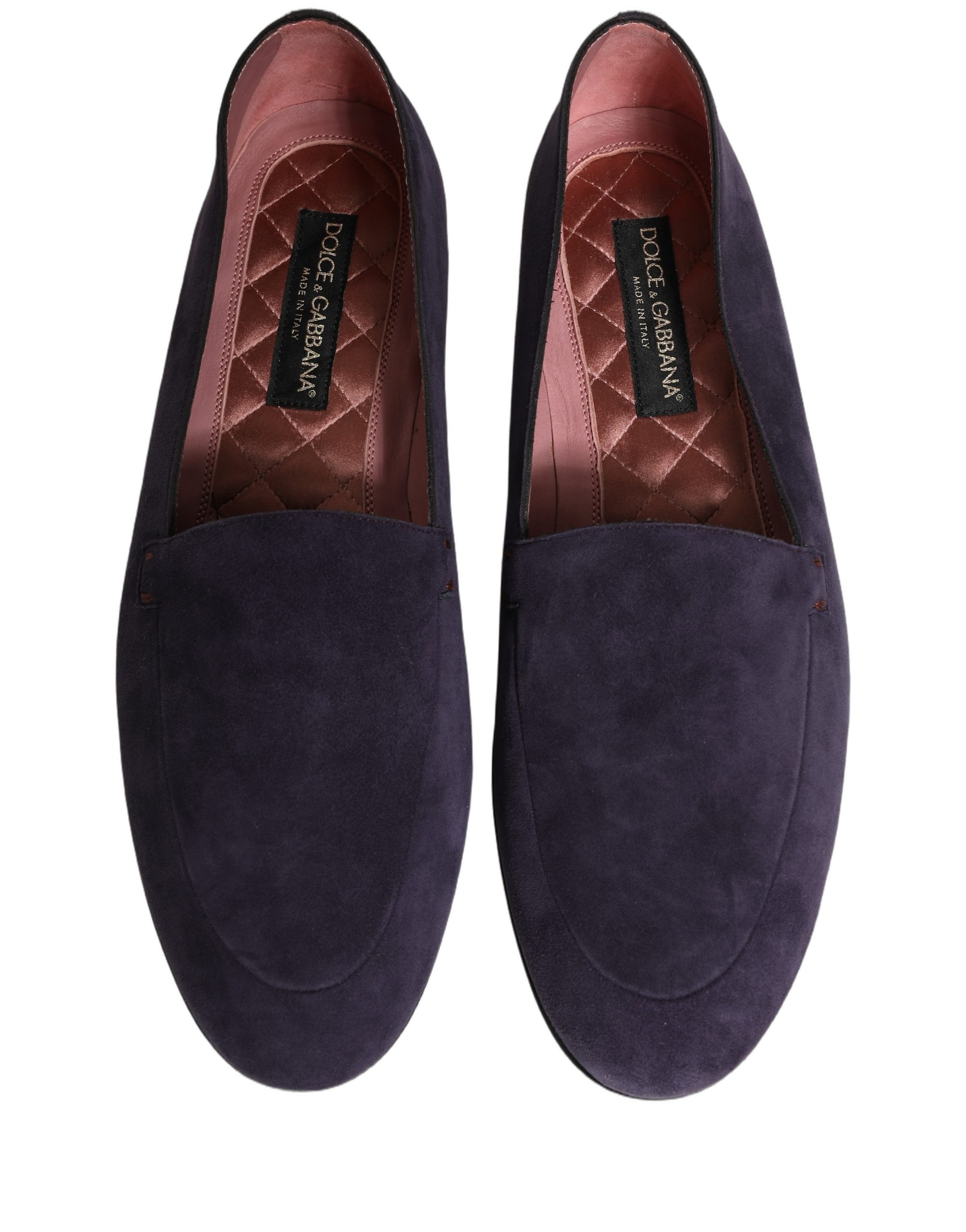 Dolce & Gabbana Violet Velvet Slip On Men Flats Loafers Shoes - Image 4