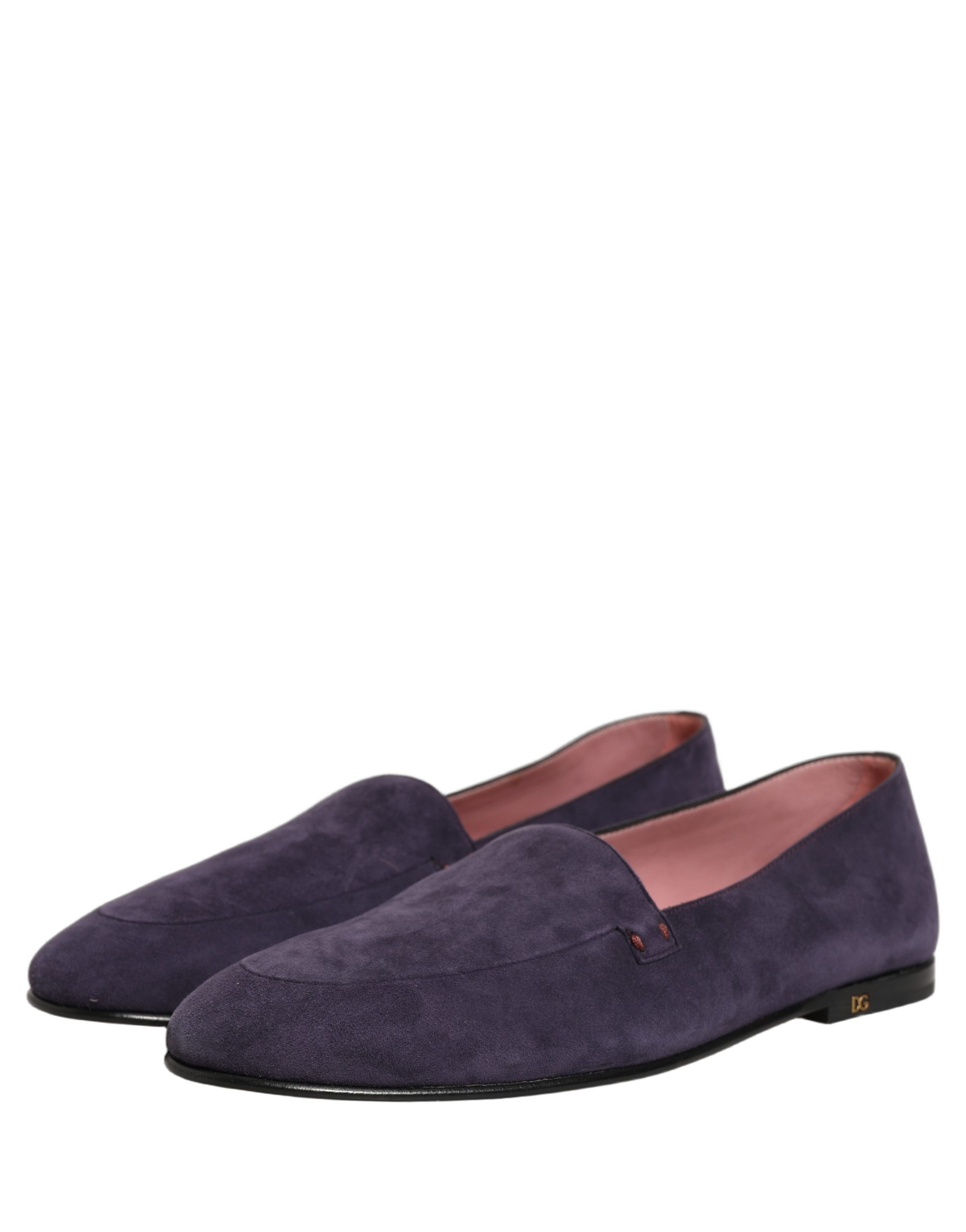 Dolce & Gabbana Violet Velvet Slip On Men Flats Loafers Shoes - Image 5