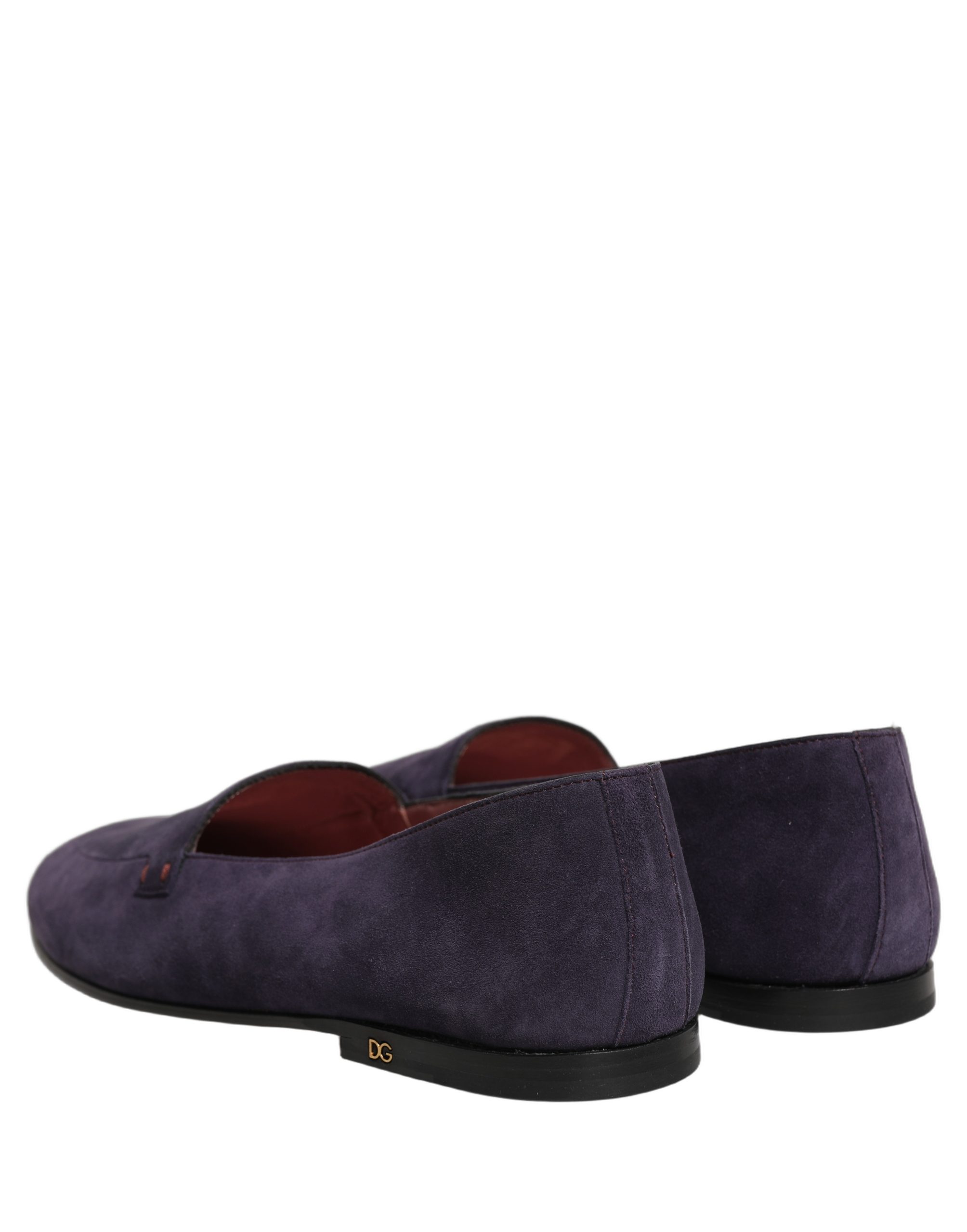 Dolce & Gabbana Violet Velvet Slip On Men Flats Loafers Shoes - Image 6