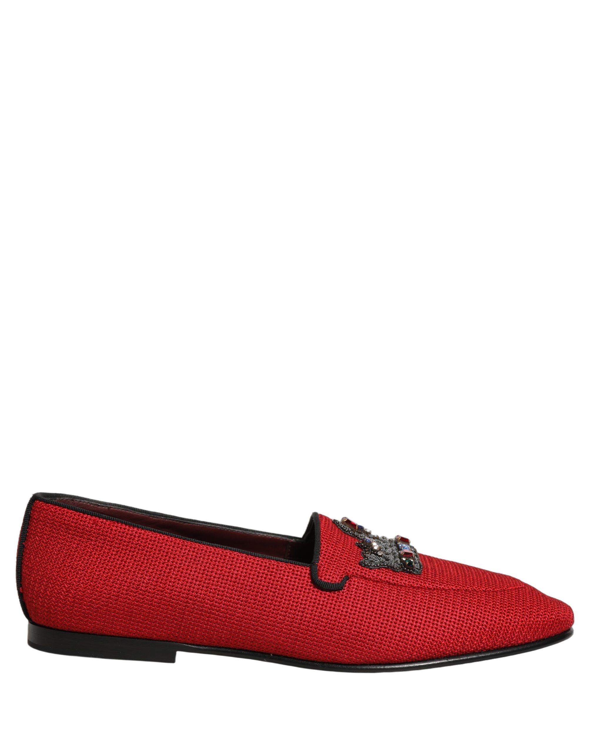 Dolce & Gabbana Red Crown Embellished Dress Loafers Shoes - Image 2