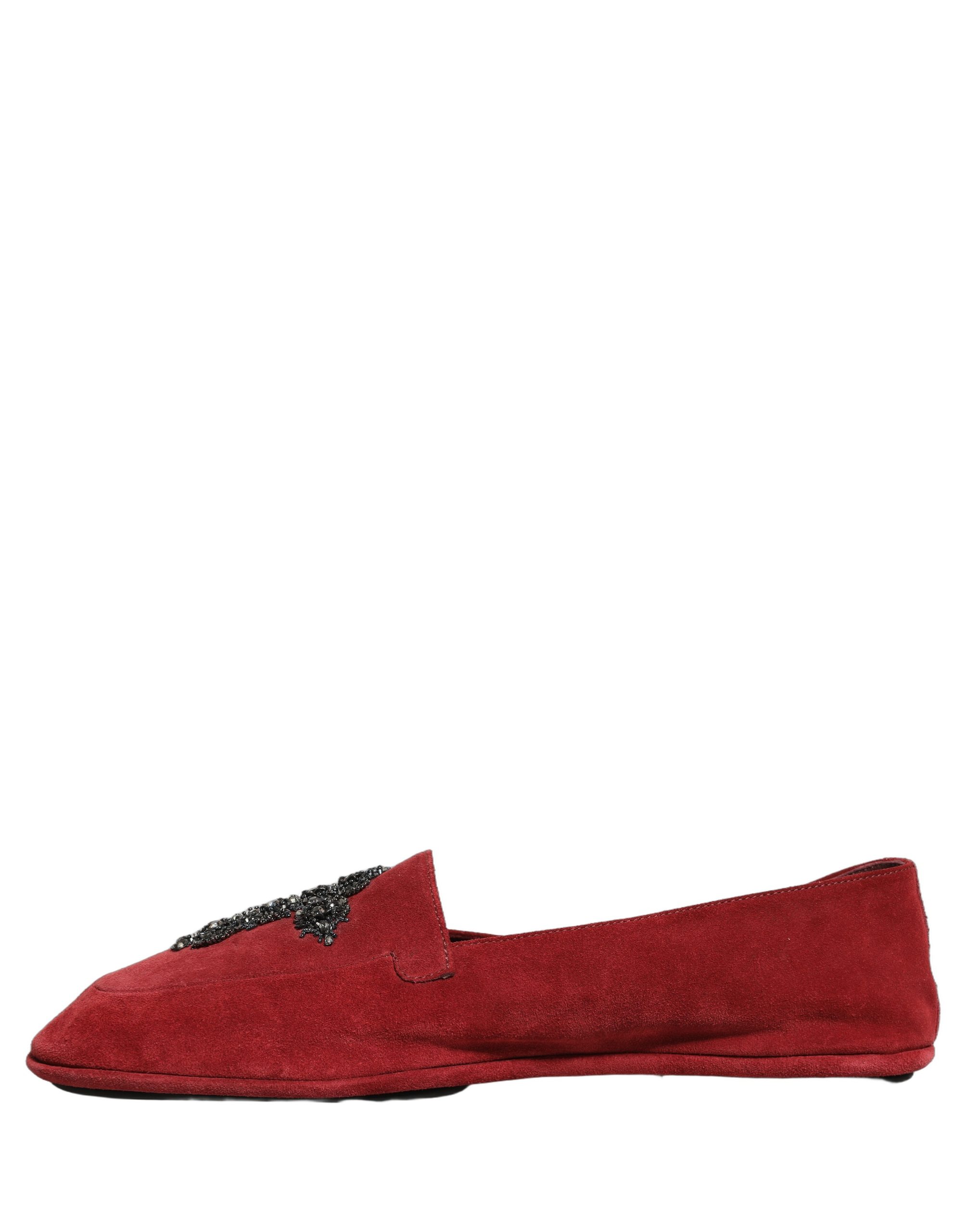 Dolce & Gabbana Red Suede Cross Slip On Dress Loafers Shoes - Image 7