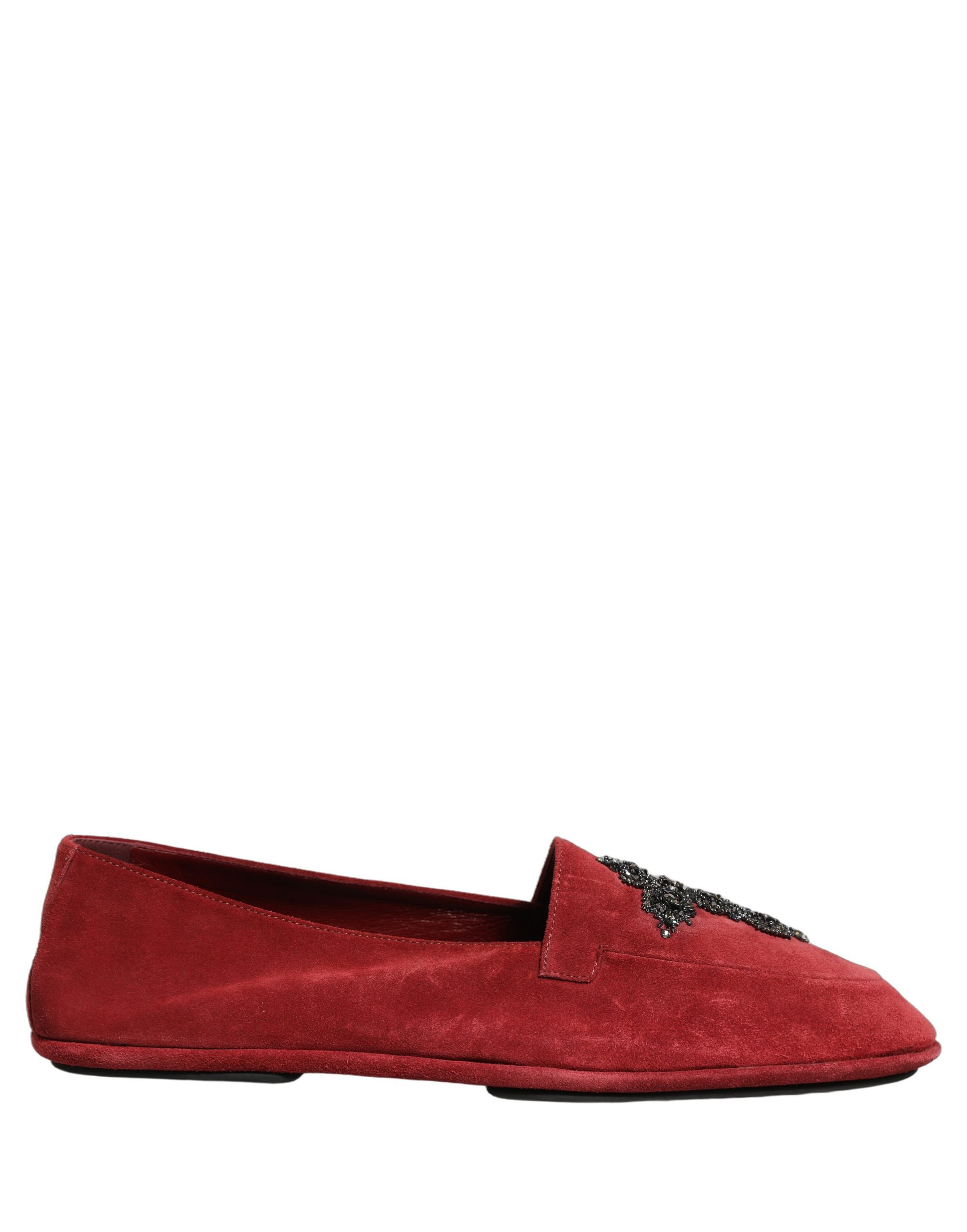 Dolce & Gabbana Red Suede Cross Slip On Dress Loafers Shoes - Image 2