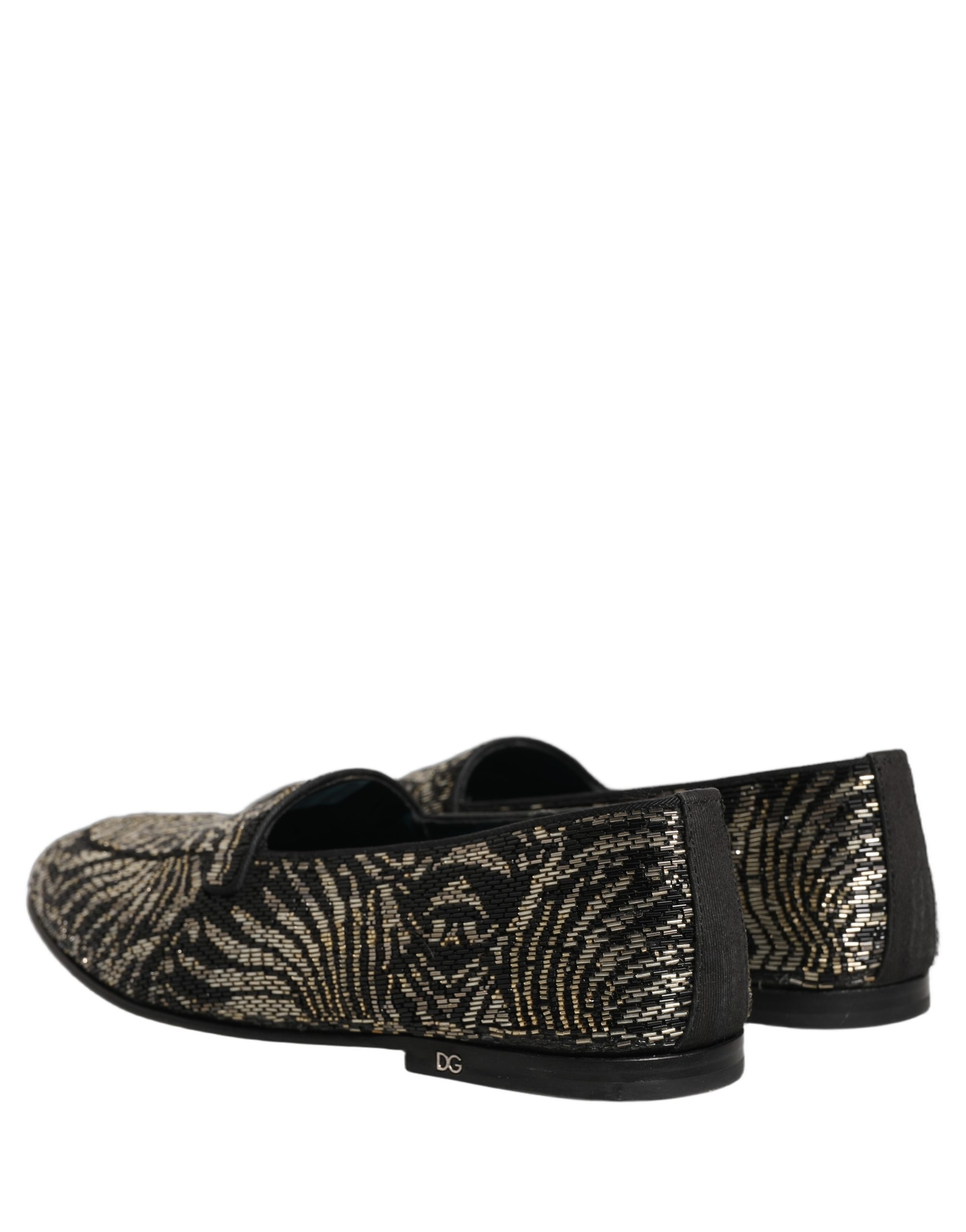 Dolce & Gabbana Black Silver Embellished Dress Loafers Shoes - Image 6
