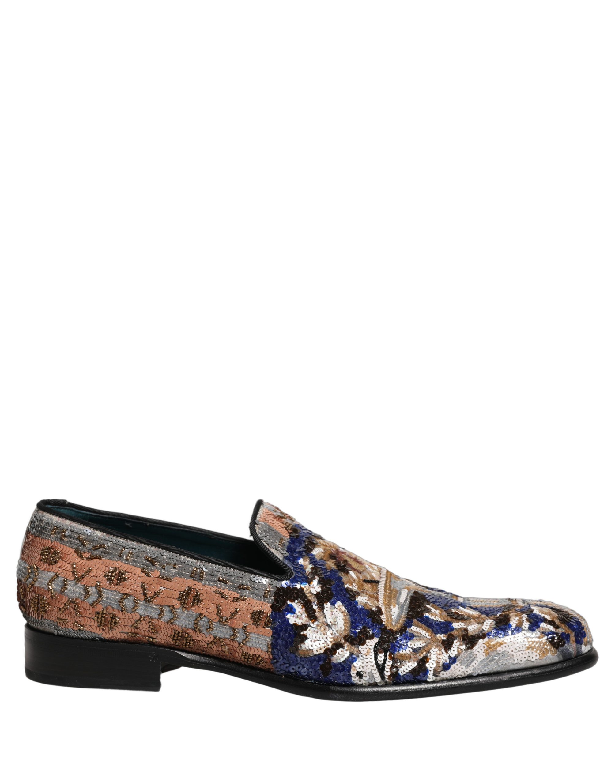 Dolce & Gabbana Multicolor Embroidered Sequin Loafers Shoes - Image 2
