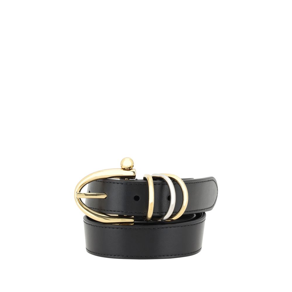 ChloƩ Black Calf Leather Bos Taurus Regular Belt