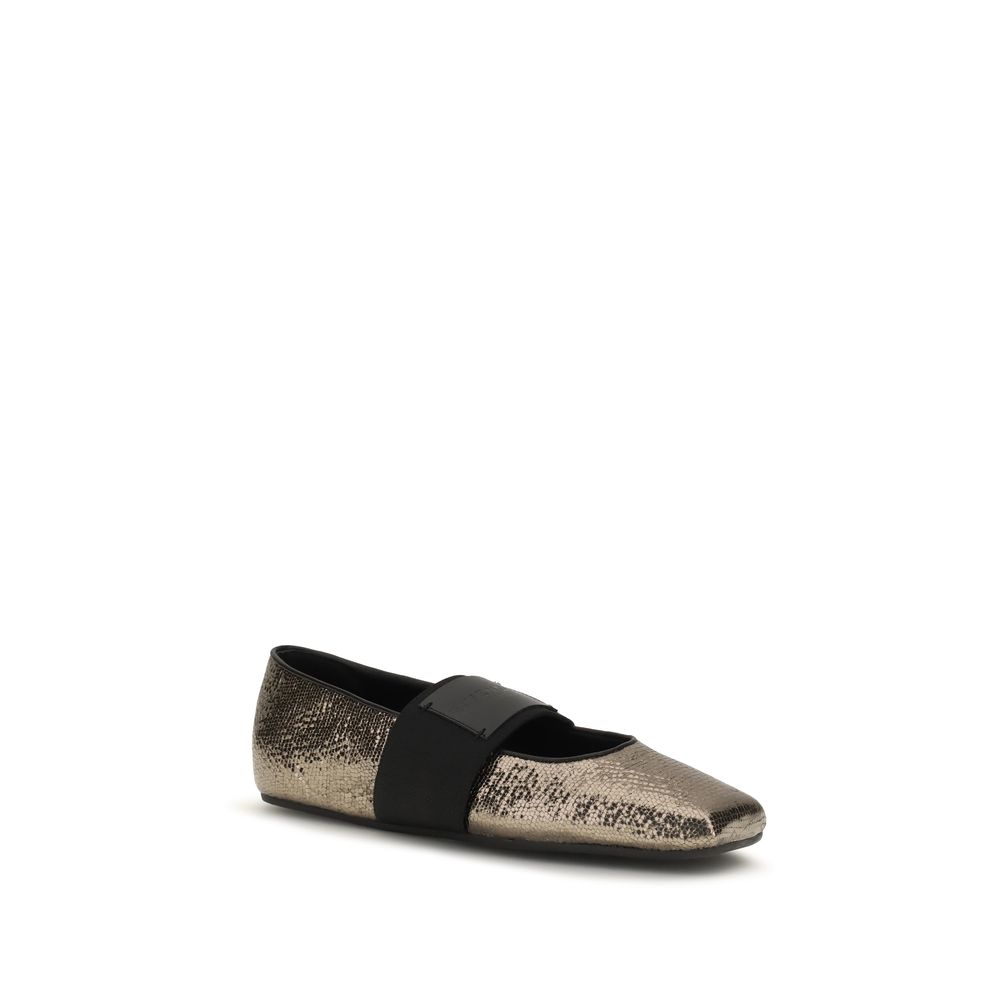 Givenchy Gold Calf Leather Bos Taurus Ballet Flats - Image 2