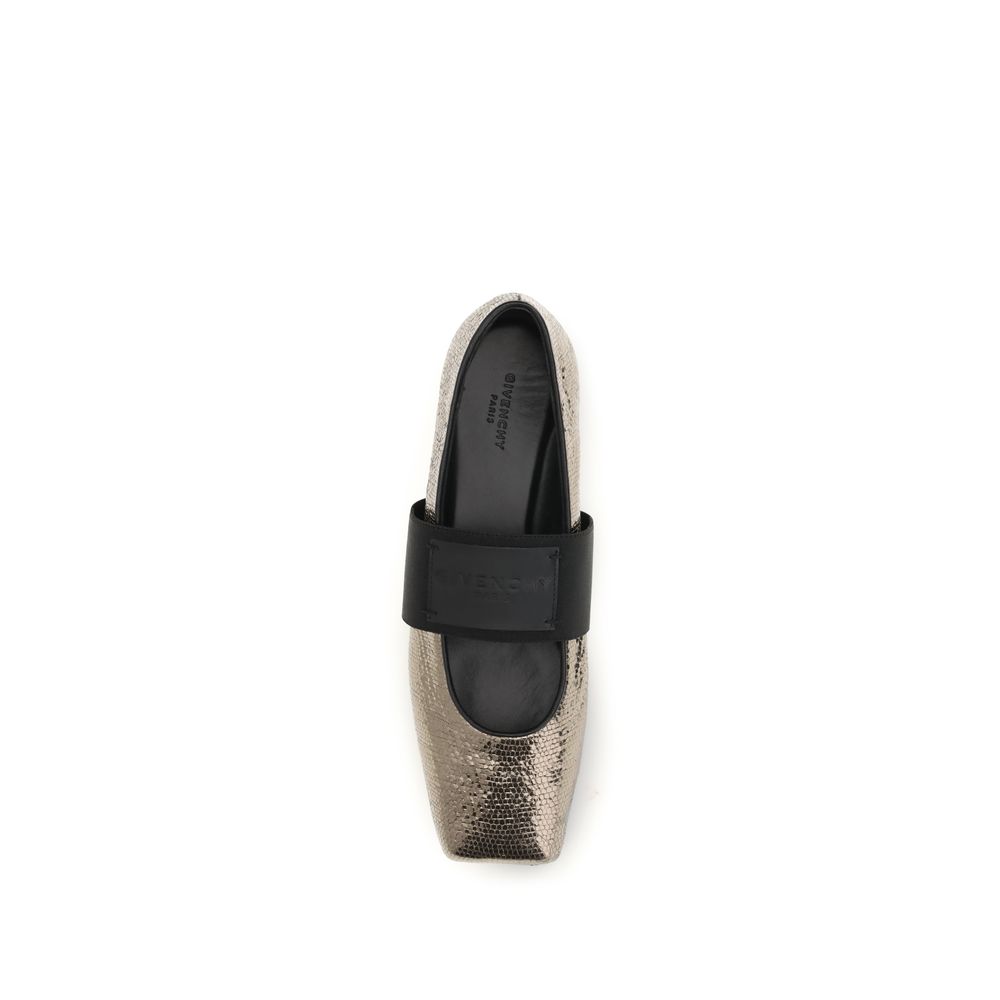 Givenchy Gold Calf Leather Bos Taurus Ballet Flats - Image 4
