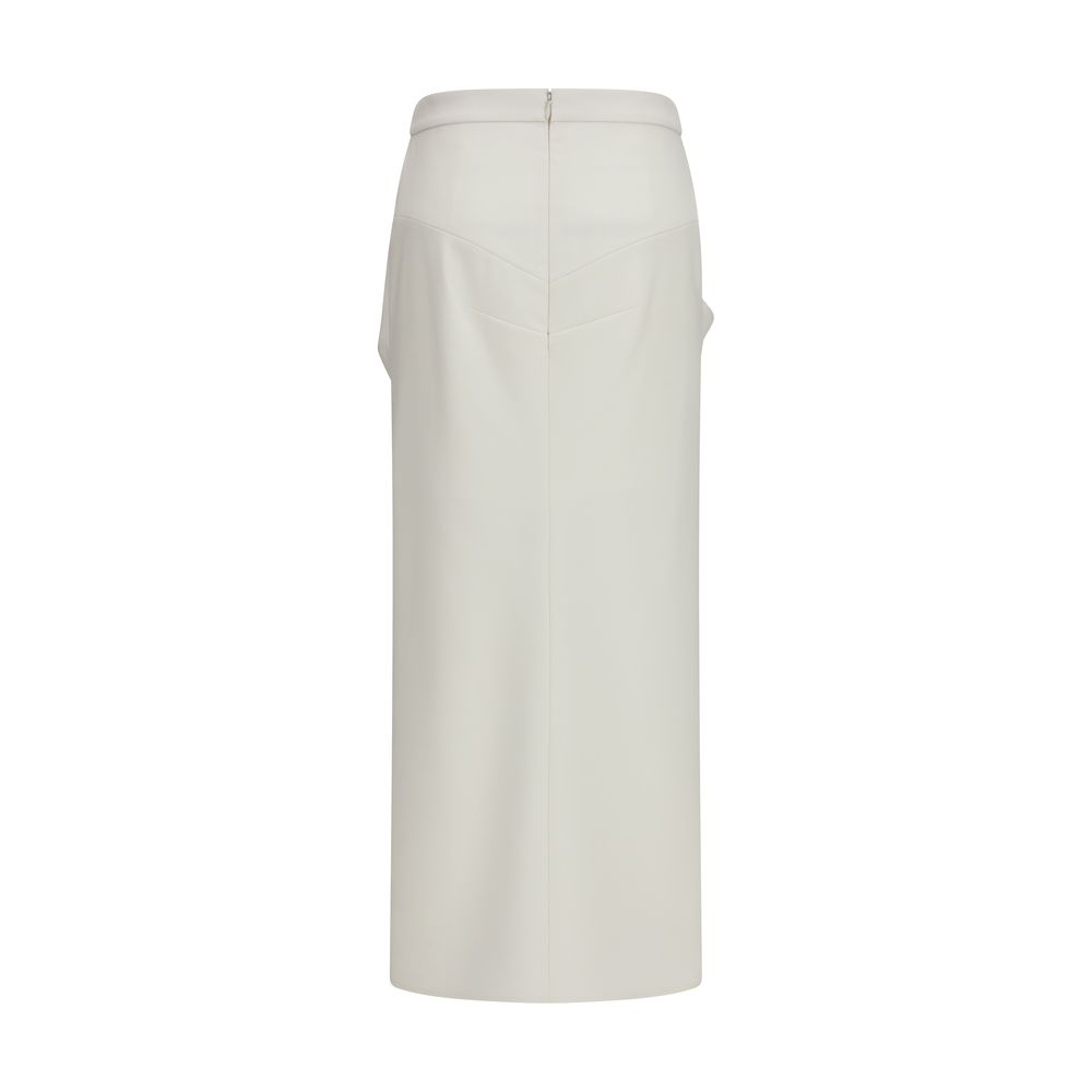 Givenchy White Wool Oves Aries Long Skirt - Image 2