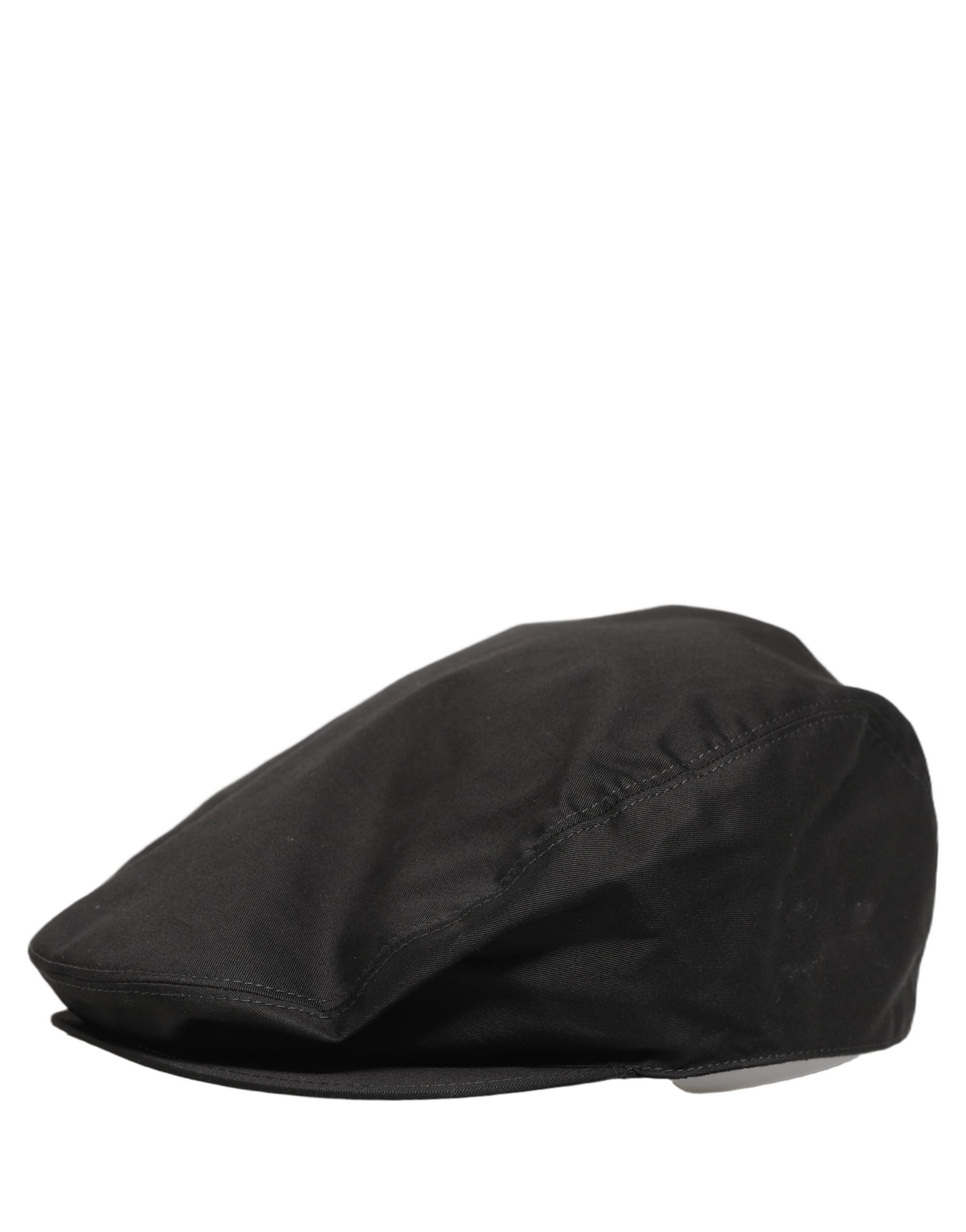 Dolce & Gabbana Men Black Cotton Stretch Newsboy Cloth Capello Hat - Image 2