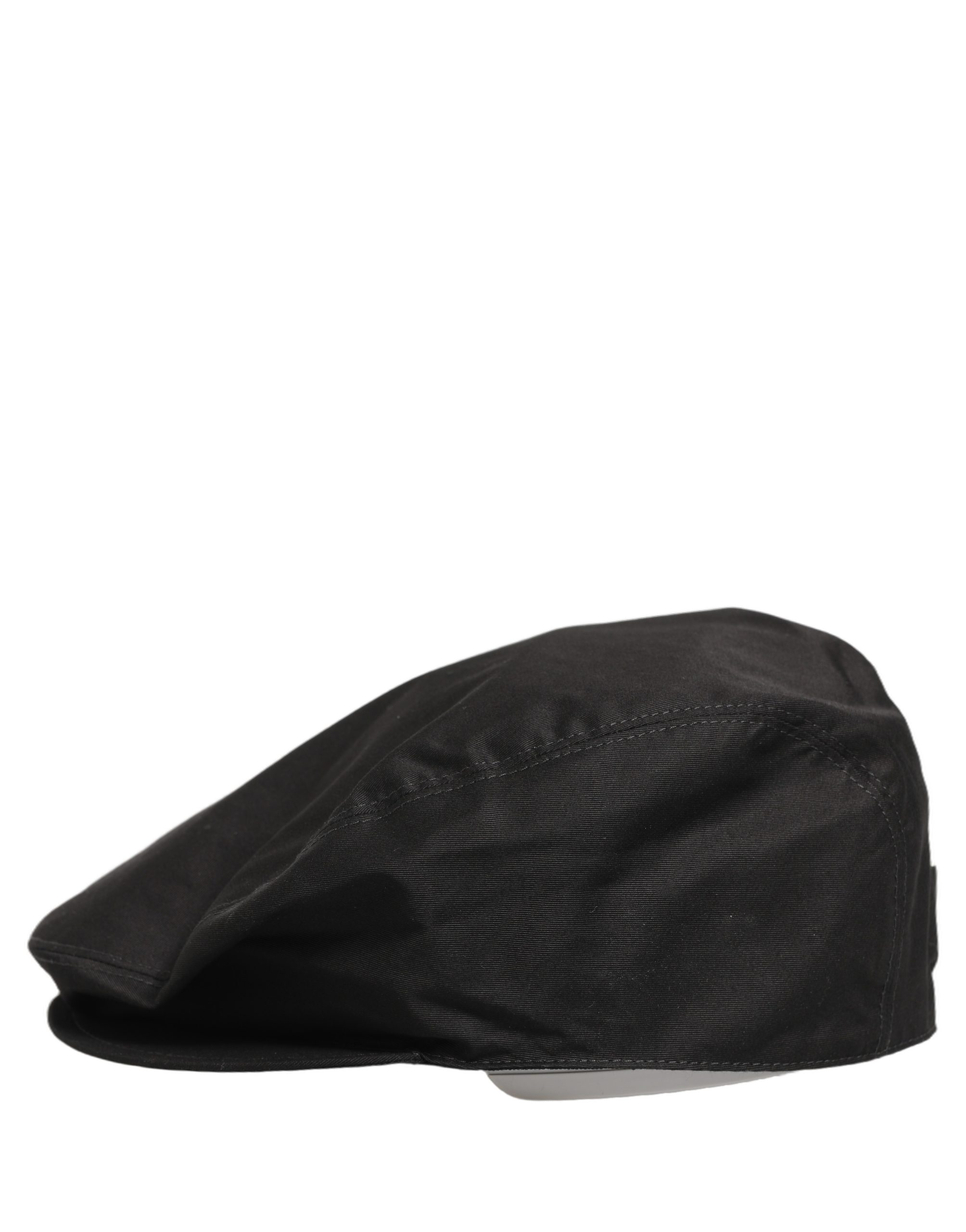 Dolce & Gabbana Men Black Cotton Stretch Newsboy Cloth Capello Hat - Image 3