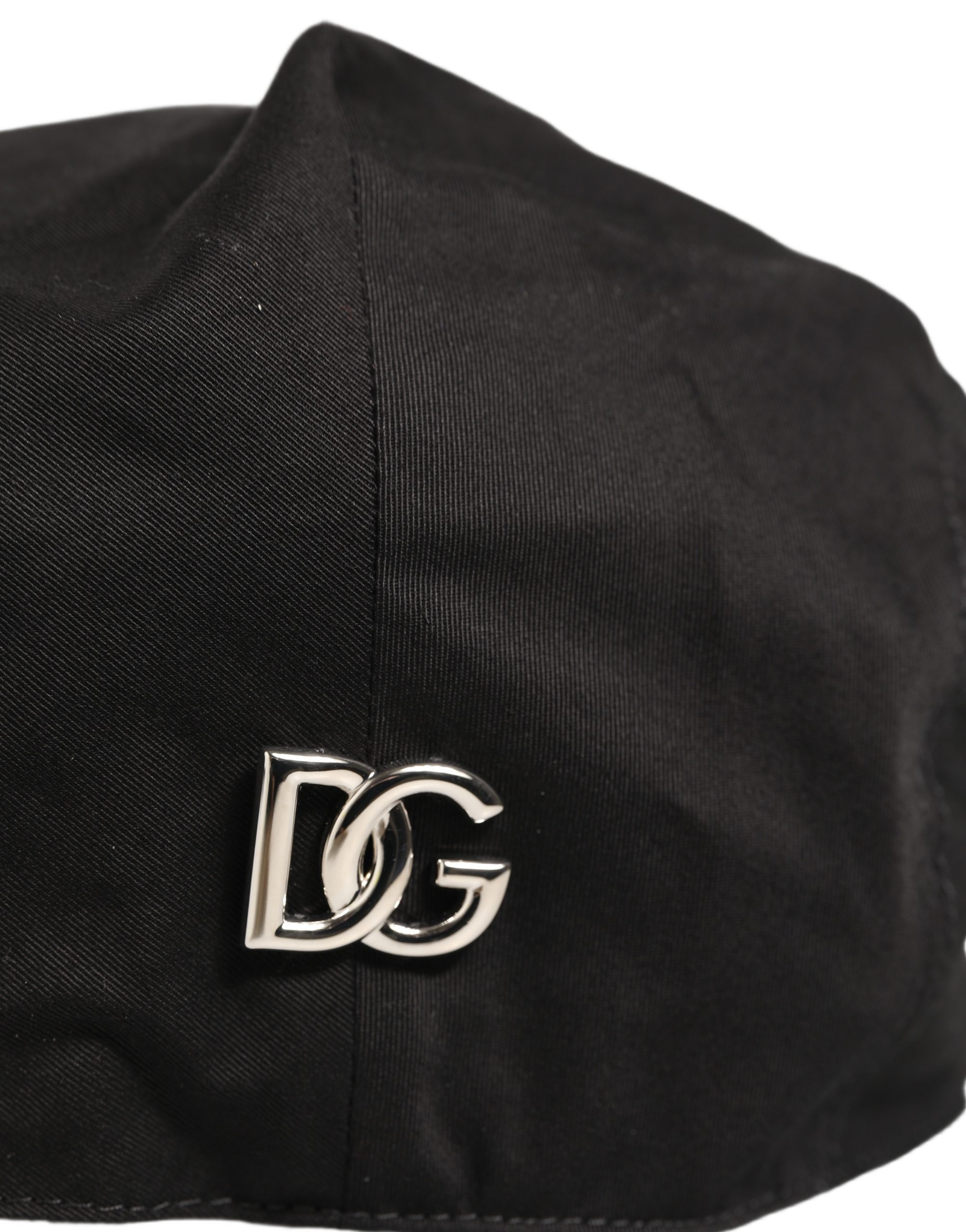 Dolce & Gabbana Men Black Cotton Stretch Newsboy Cloth Capello Hat - Image 7
