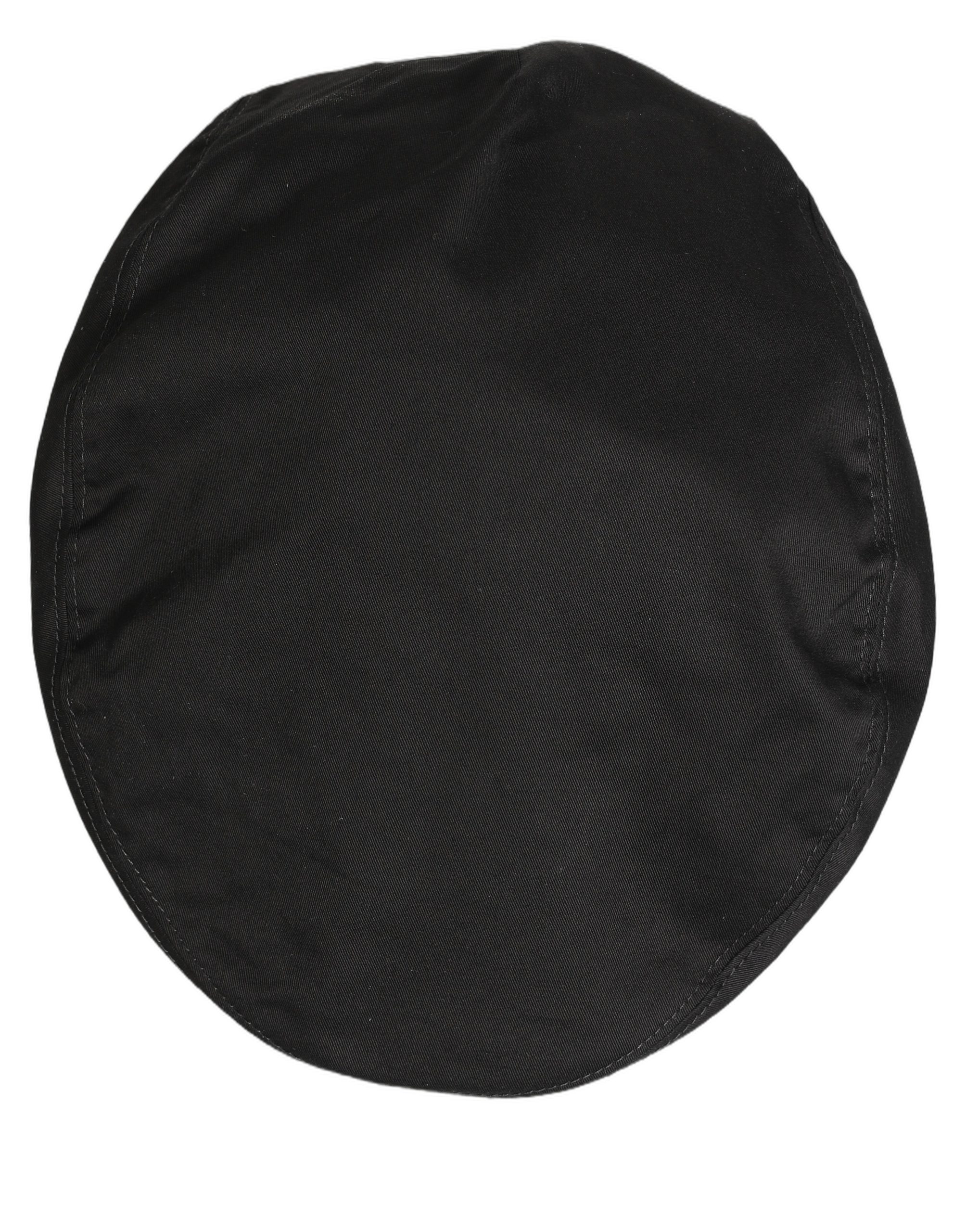 Dolce & Gabbana Men Black Cotton Stretch Newsboy Cloth Capello Hat - Image 8