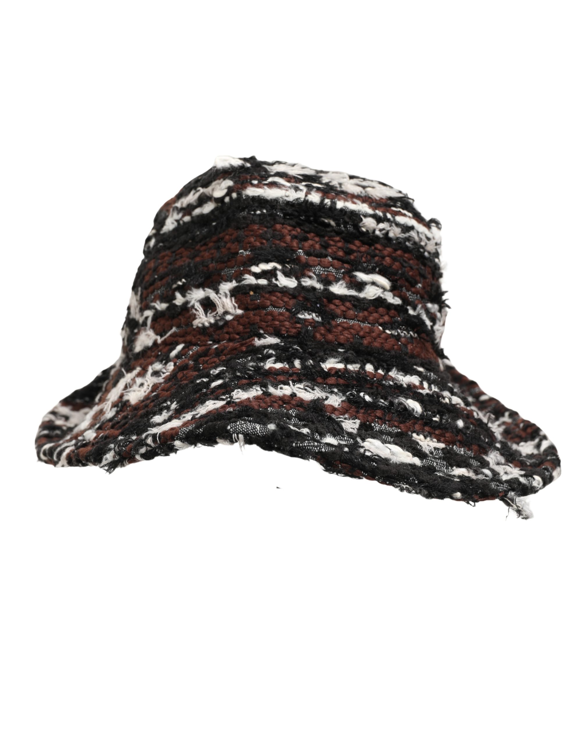 Dolce & Gabbana Women Multicolor Acrylic Tweed Bucket Capello Hat - Image 2