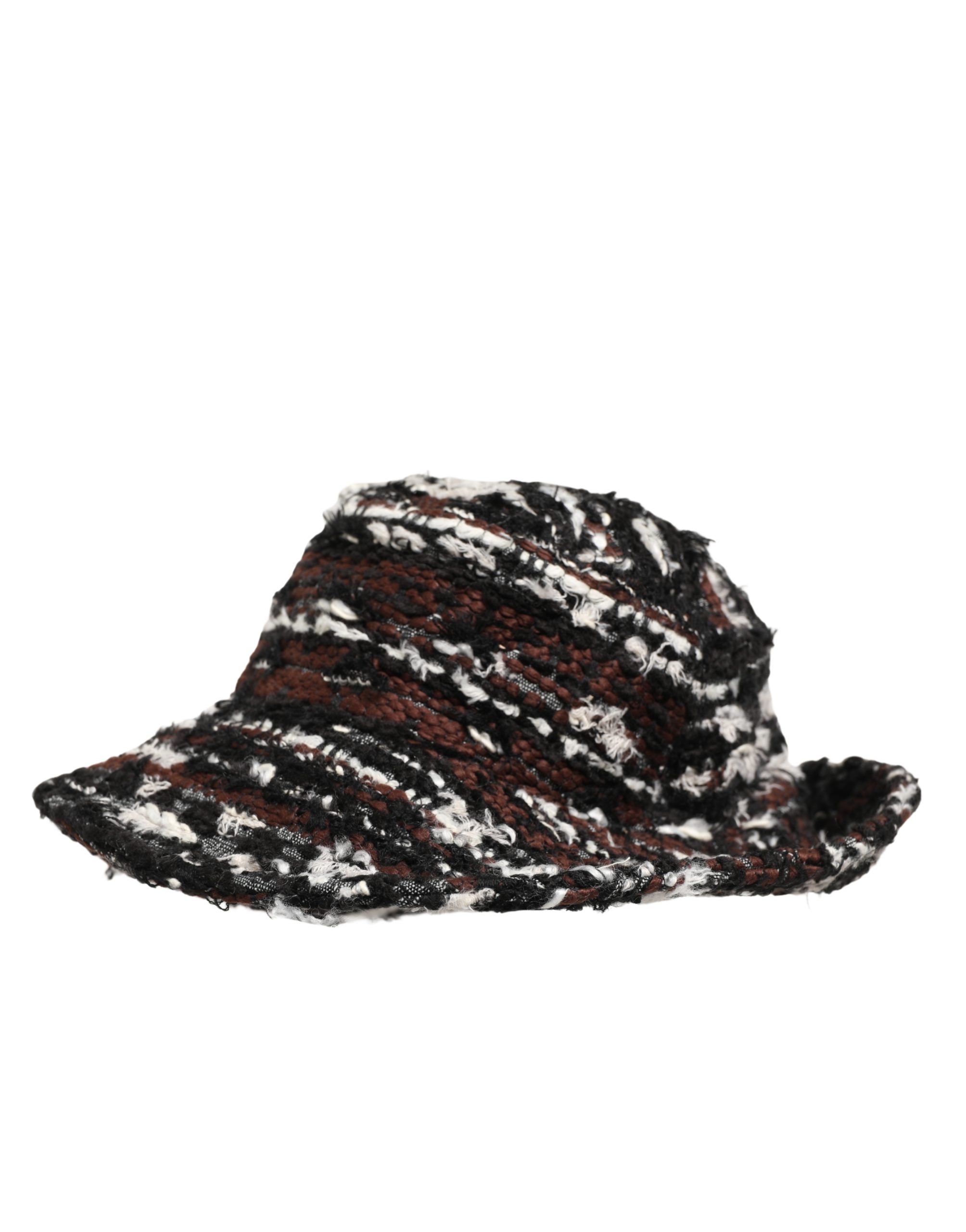 Dolce & Gabbana Women Multicolor Acrylic Tweed Bucket Capello Hat - Image 3