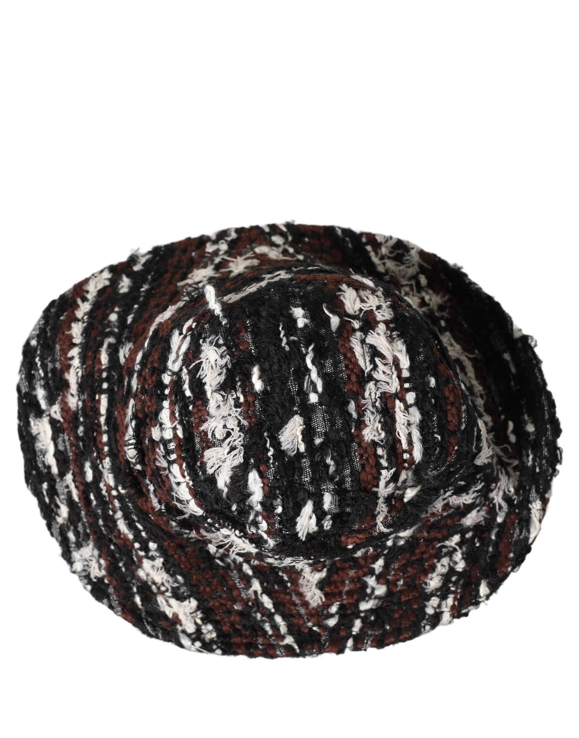 Dolce & Gabbana Women Multicolor Acrylic Tweed Bucket Capello Hat - Image 5