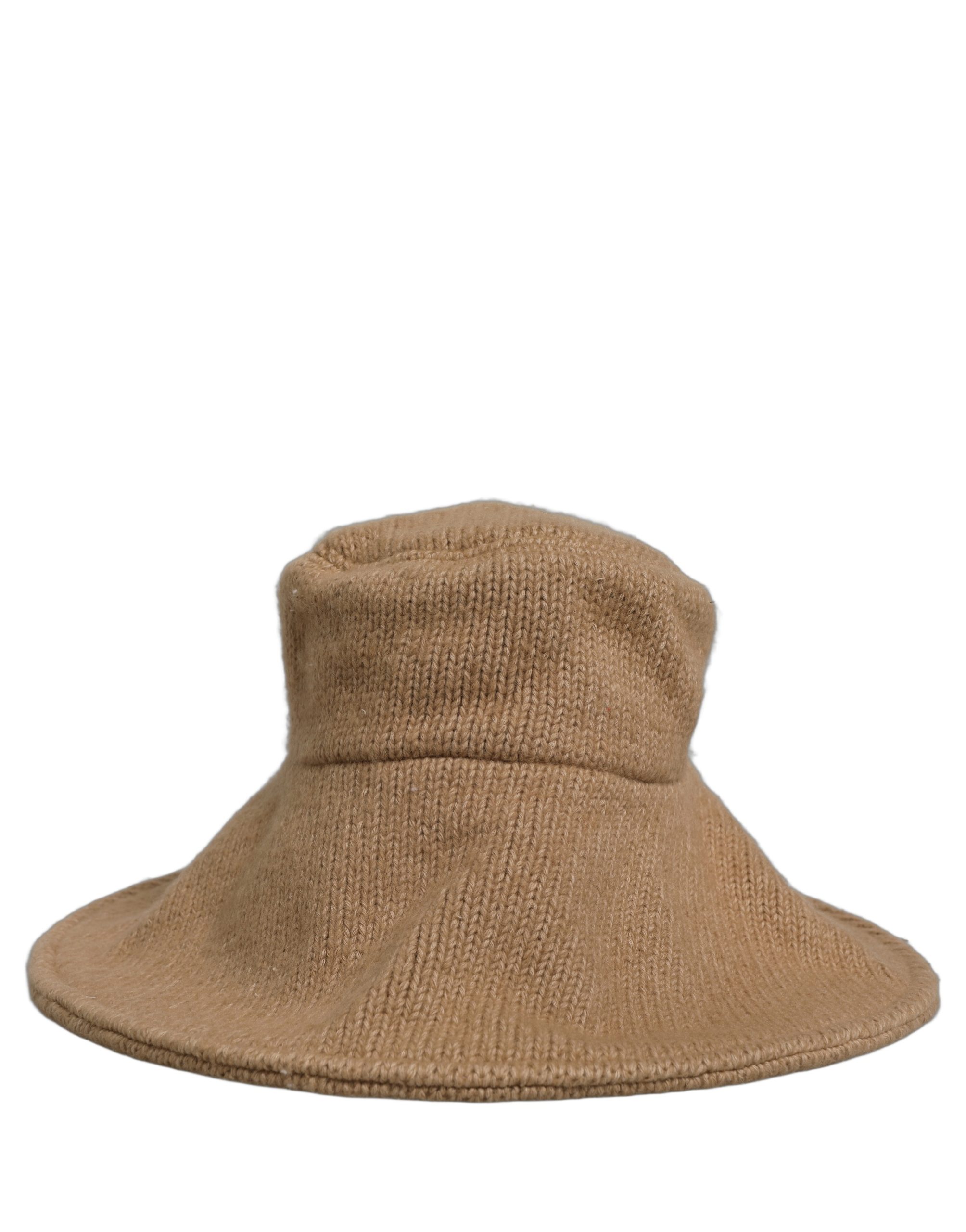 Dolce & Gabbana Women Brown Cotton Knit WideBrim Bucket Capello Hat - Image 2