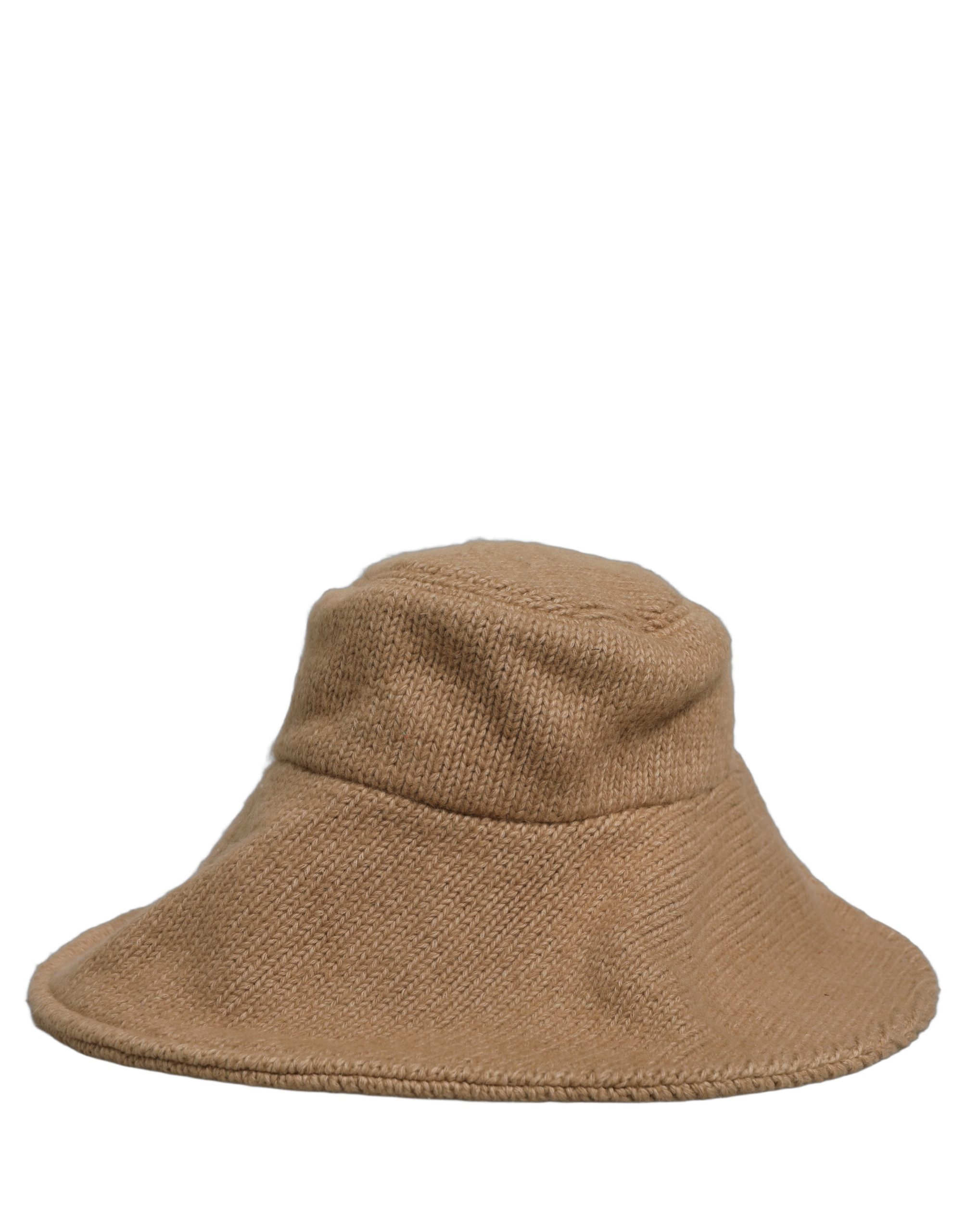 Dolce & Gabbana Women Brown Cotton Knit WideBrim Bucket Capello Hat - Image 4