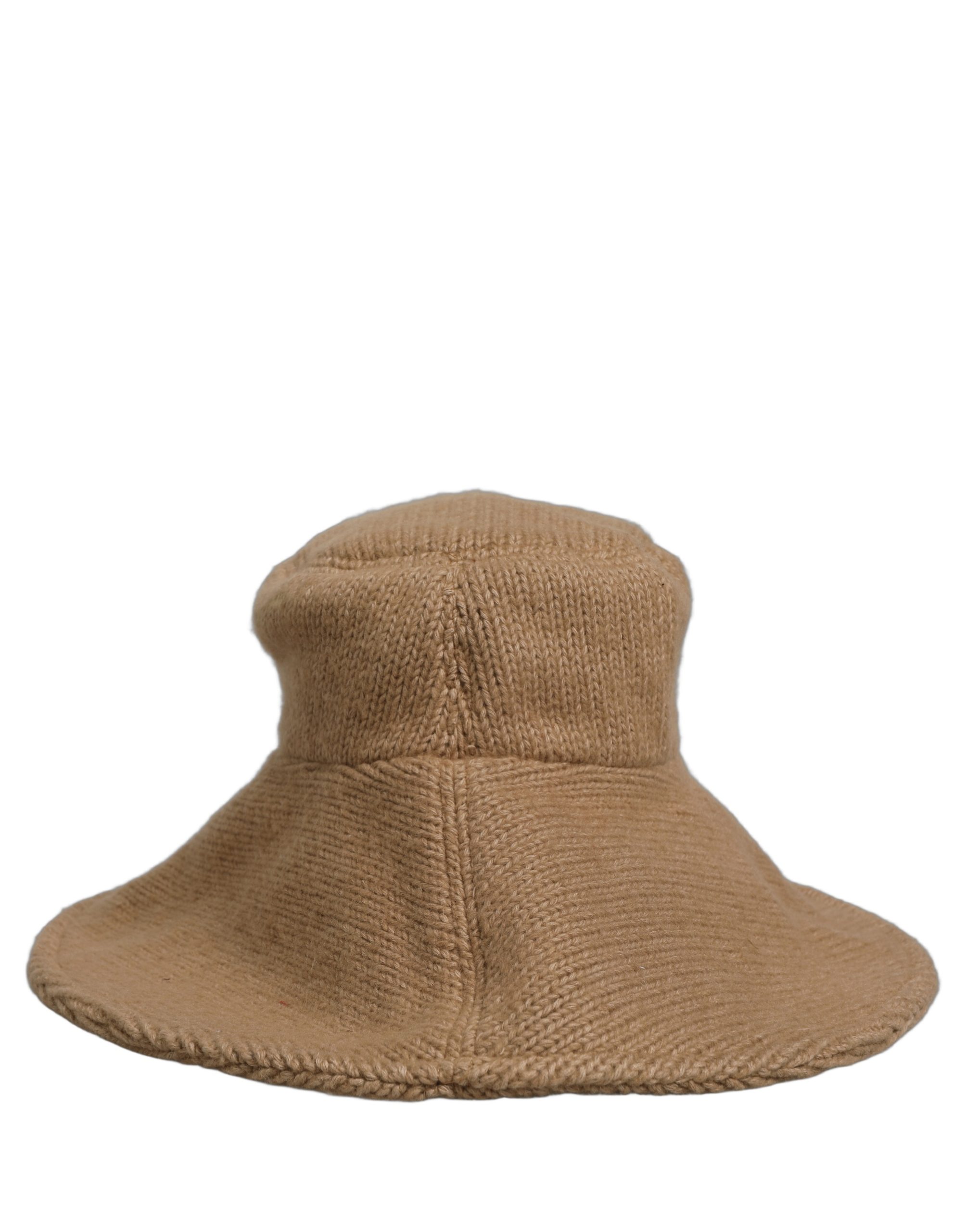 Dolce & Gabbana Women Brown Cotton Knit WideBrim Bucket Capello Hat - Image 3