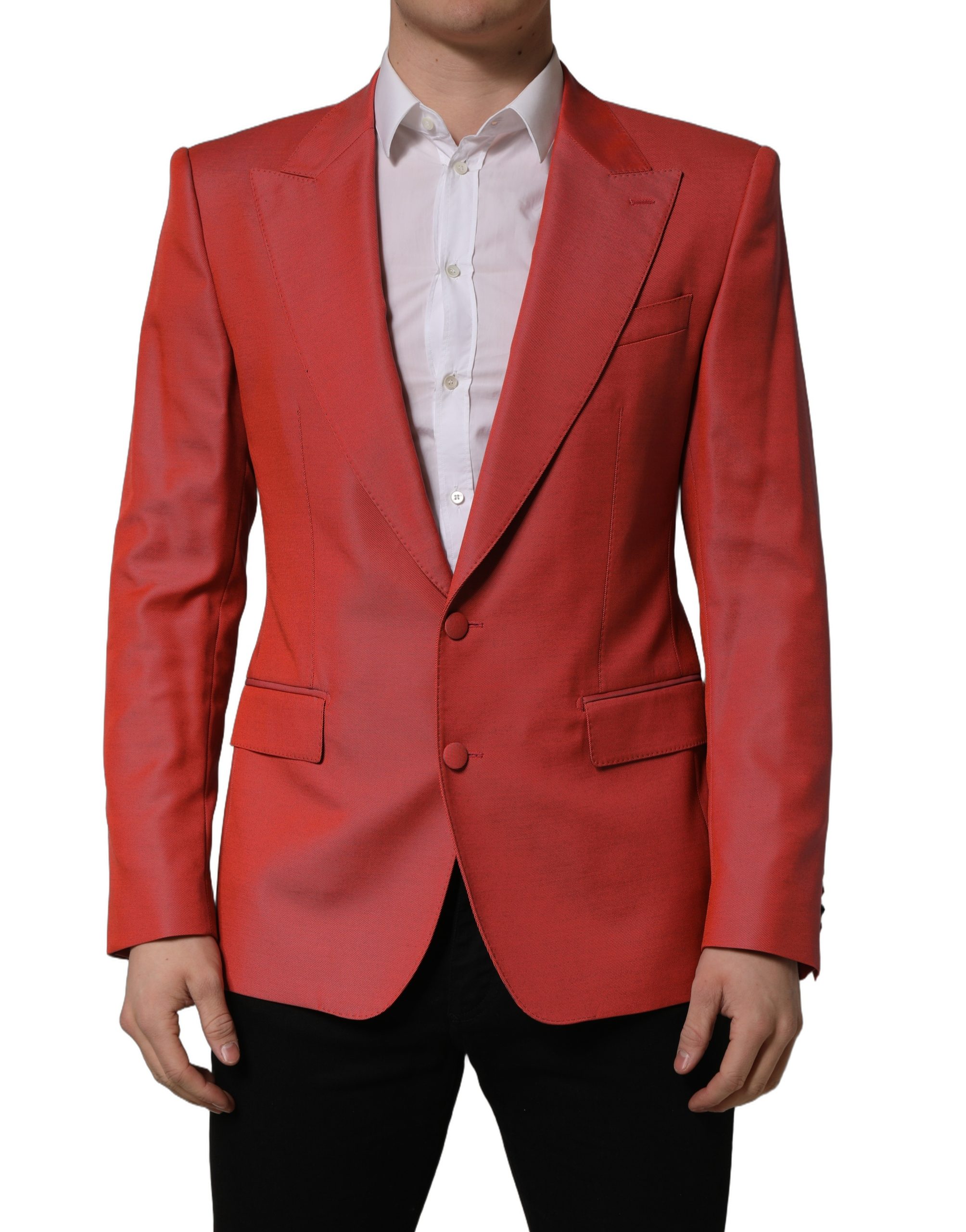 Dolce & Gabbana Red Wool Single Breasted Men Blazer Jacket - Image 2