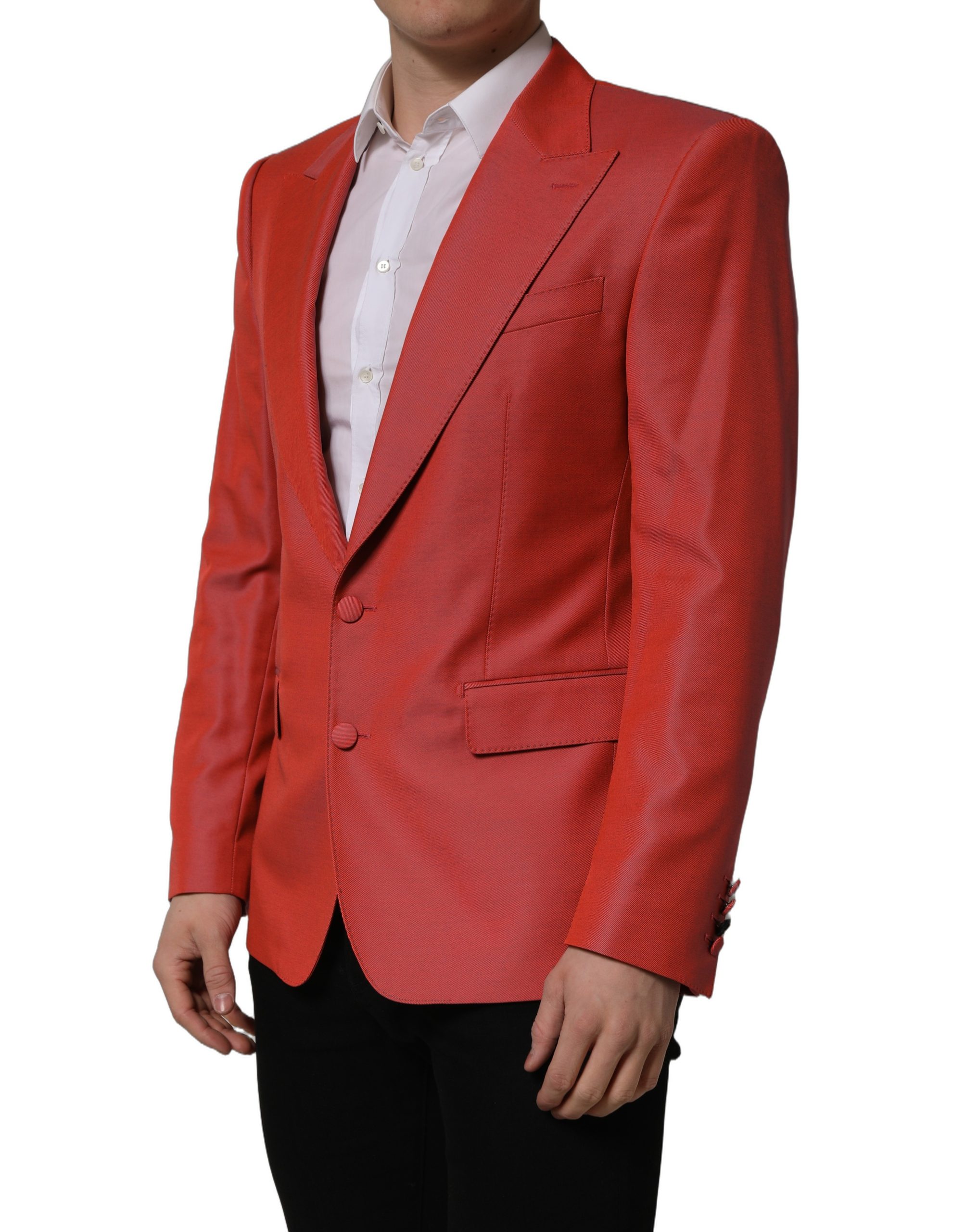 Dolce & Gabbana Red Wool Single Breasted Men Blazer Jacket - Image 3
