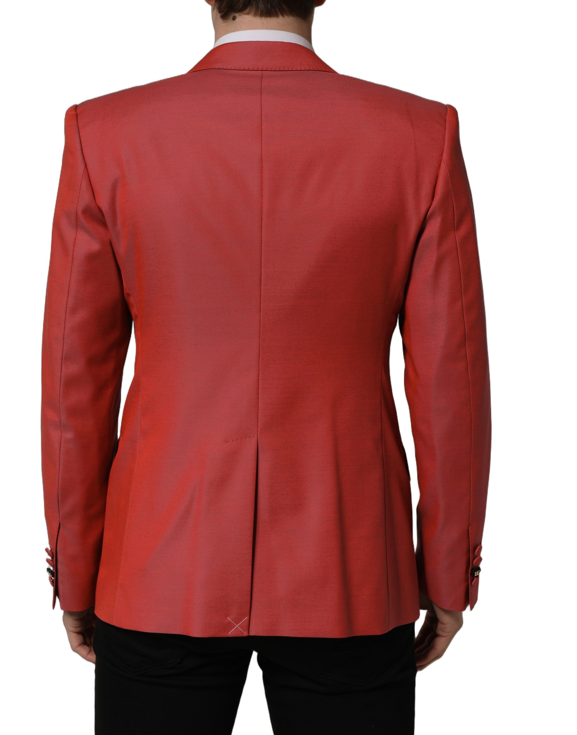 Dolce & Gabbana Red Wool Single Breasted Men Blazer Jacket - Image 4