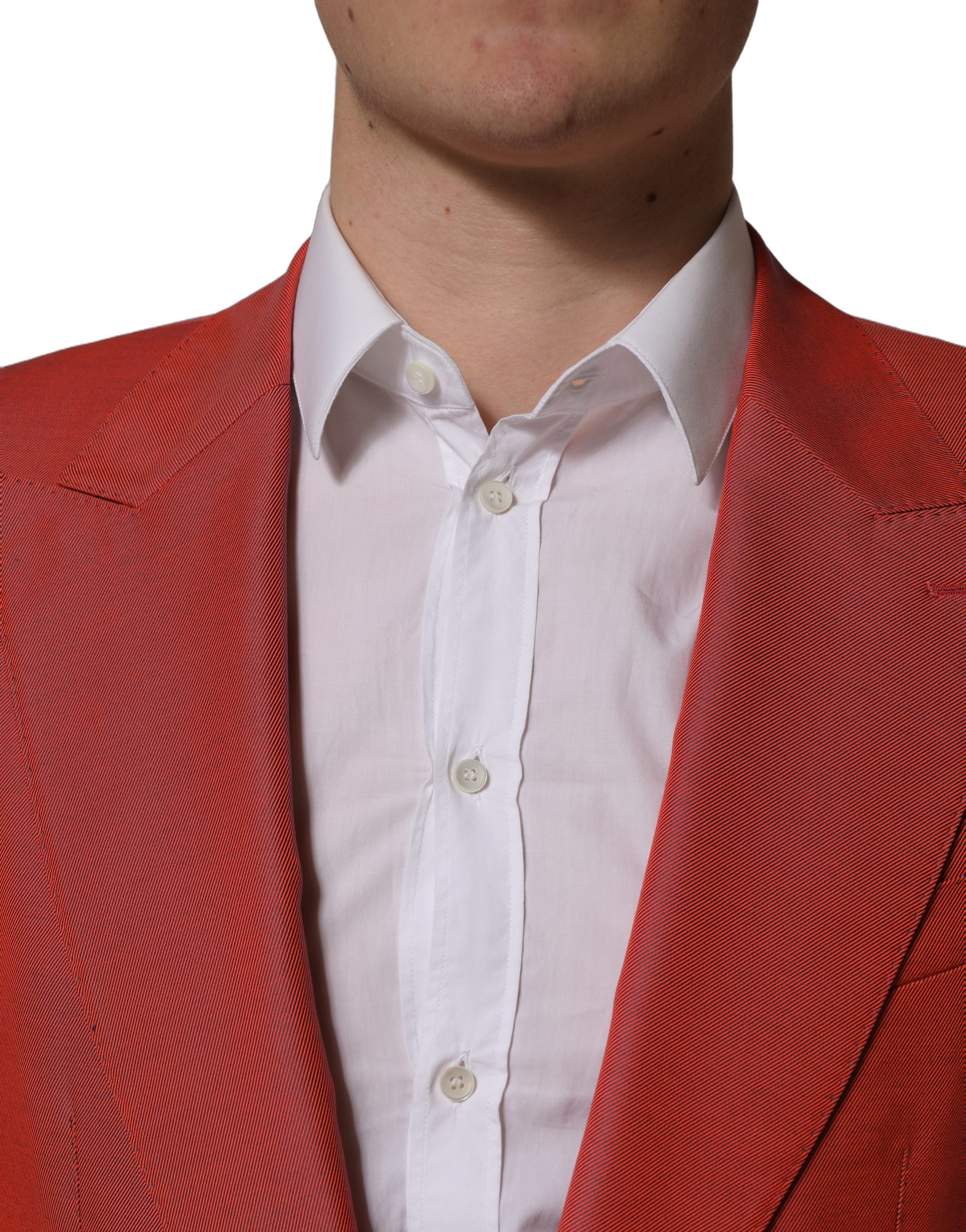 Dolce & Gabbana Red Wool Single Breasted Men Blazer Jacket - Image 5