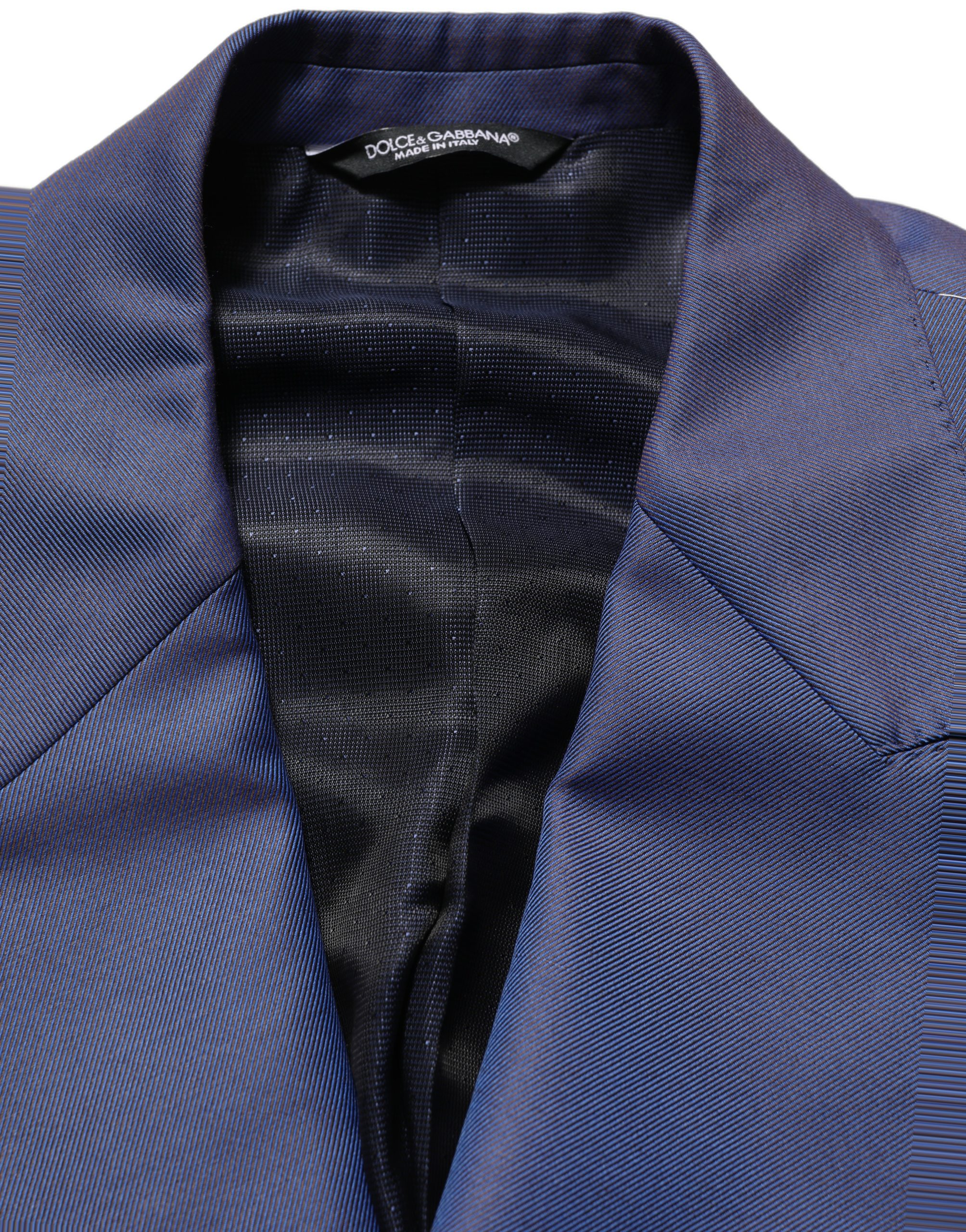 Dolce & Gabbana Blue Wool Double Breasted Men Blazer Jacket - Image 6