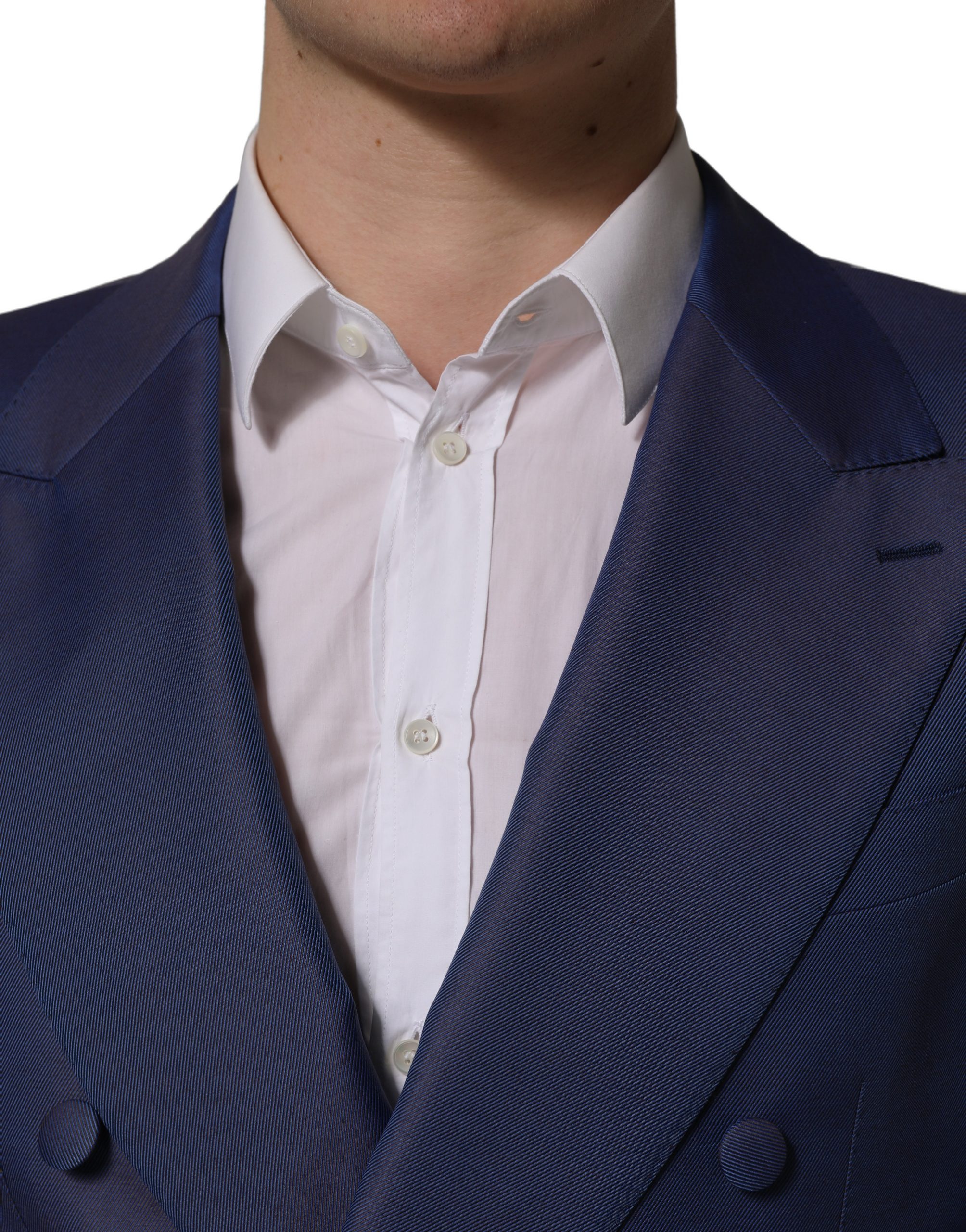 Dolce & Gabbana Blue Wool Double Breasted Men Blazer Jacket - Image 5