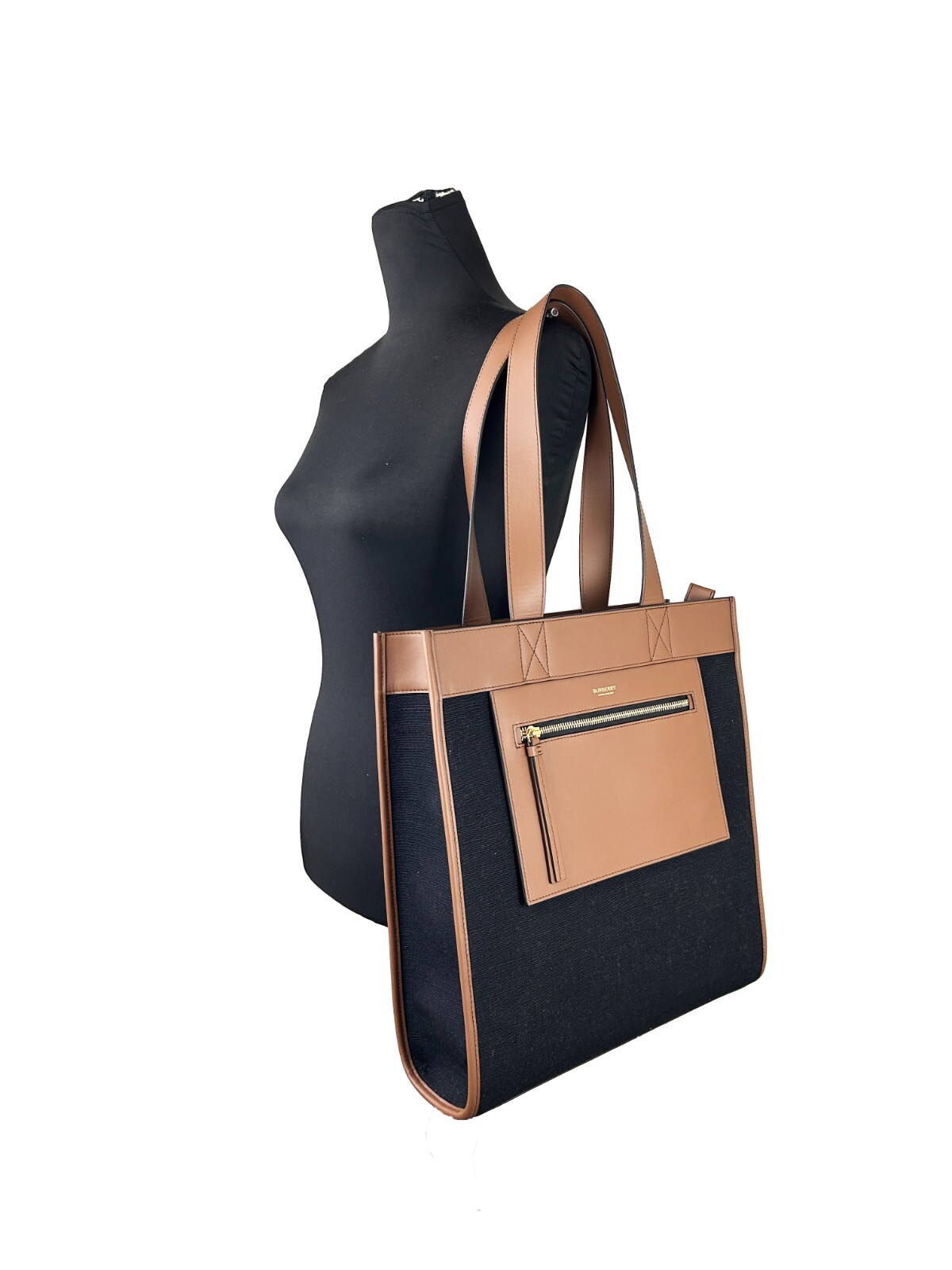 Burberry Small Pocket Tote Manzon Bag Purse - Image 4