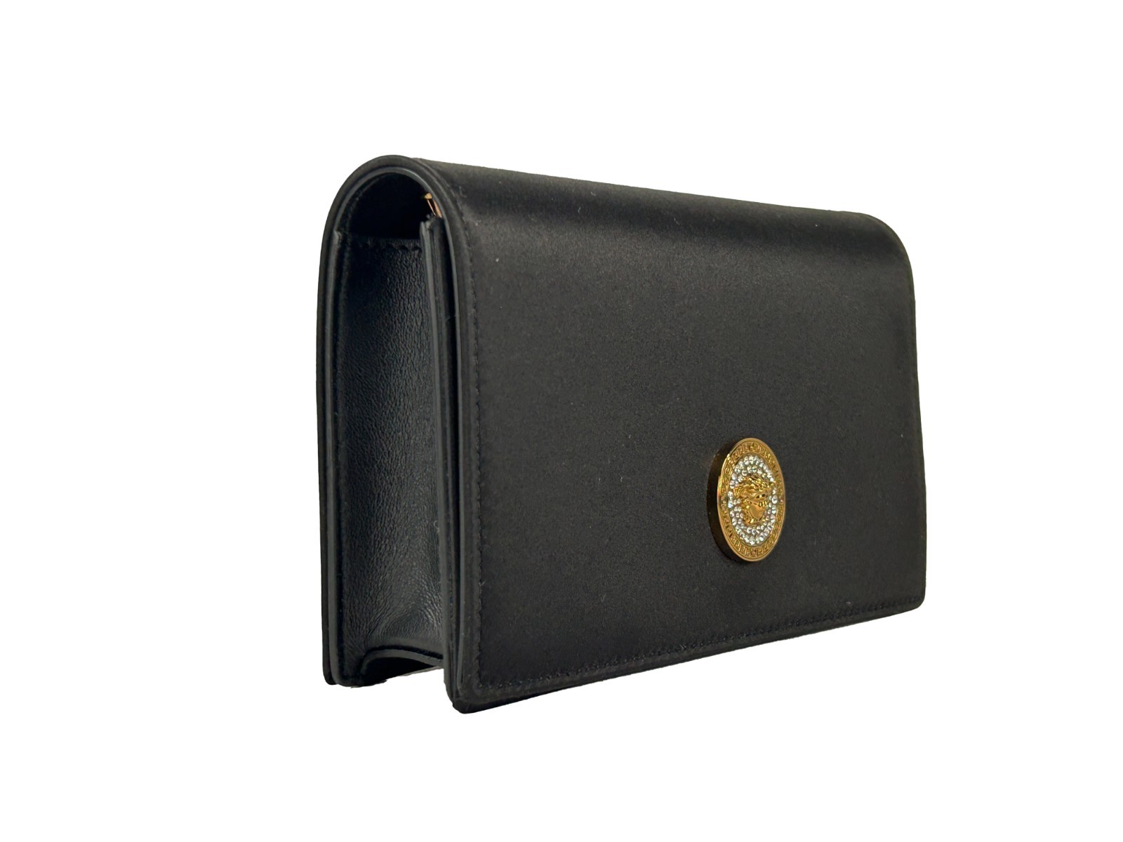 Versace Mini Chain Black Crossbody Wallet Bag - Image 2